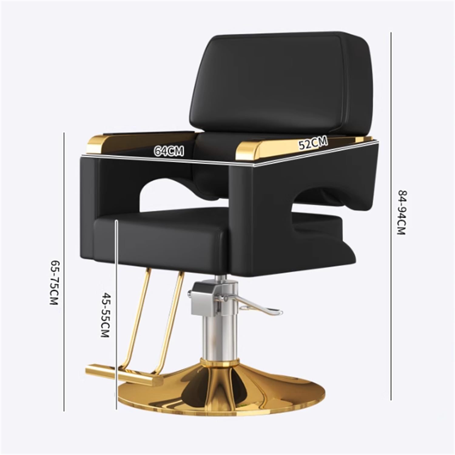 Leistungsstarker hydraulischer Friseurstuhl, höhenverstellbar, um 360 ° drehbar, ideal für Salon und Spa, Beauty-Ausrüstung, Make-up, Haarstylistenstuhl