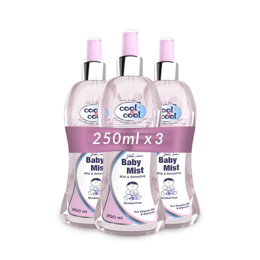 Cool & Cool Baby Mist Cologne 250Ml (Pack of 3) Alcohol Free,Paraben Free, Glycerin, Mild And Refreshing-750 ML