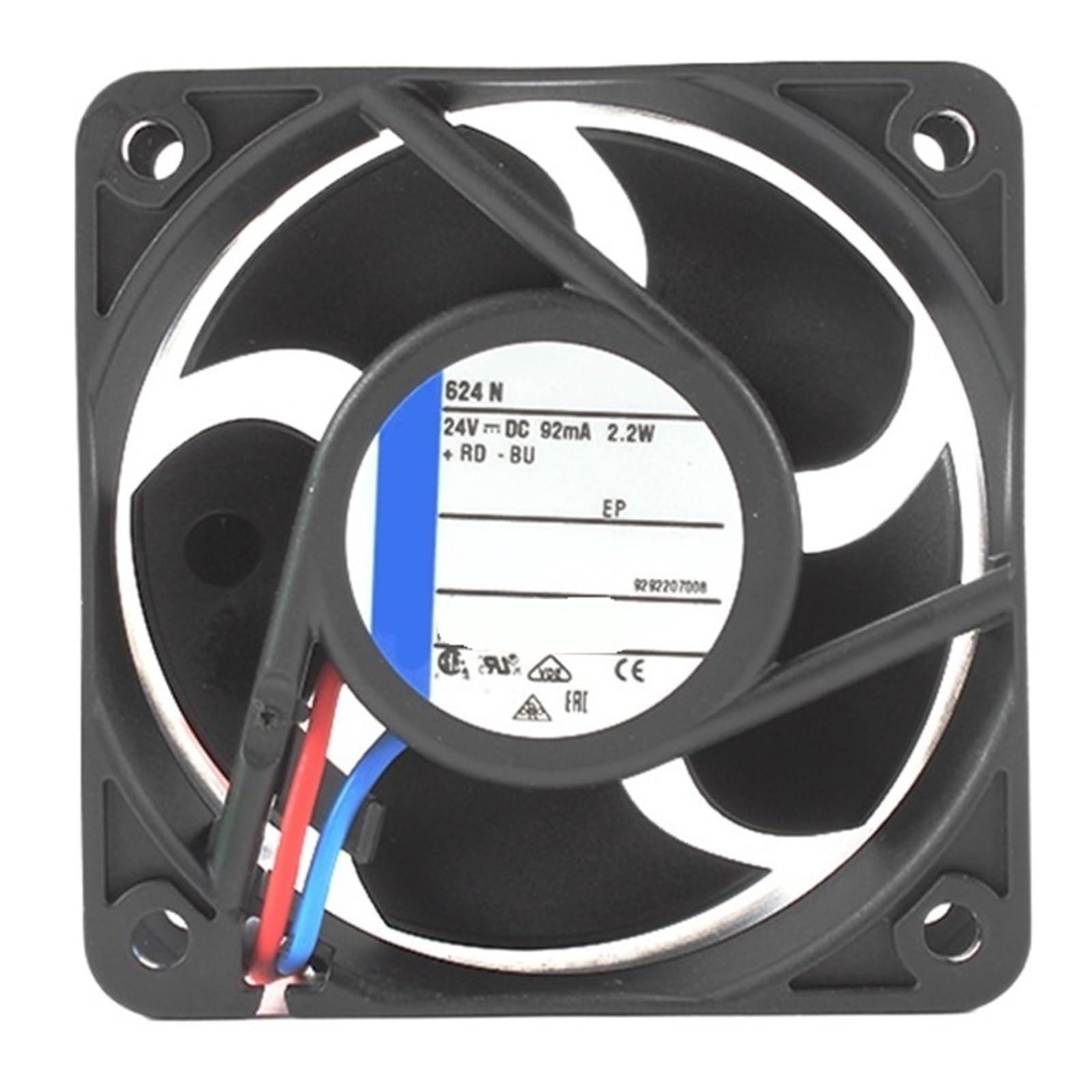 LZIKKGKI Cooling Fan 624N 624N DC 24V 92mA 2.2W 6100RPM 6cm 6025 60x60x25mm 2-Wire