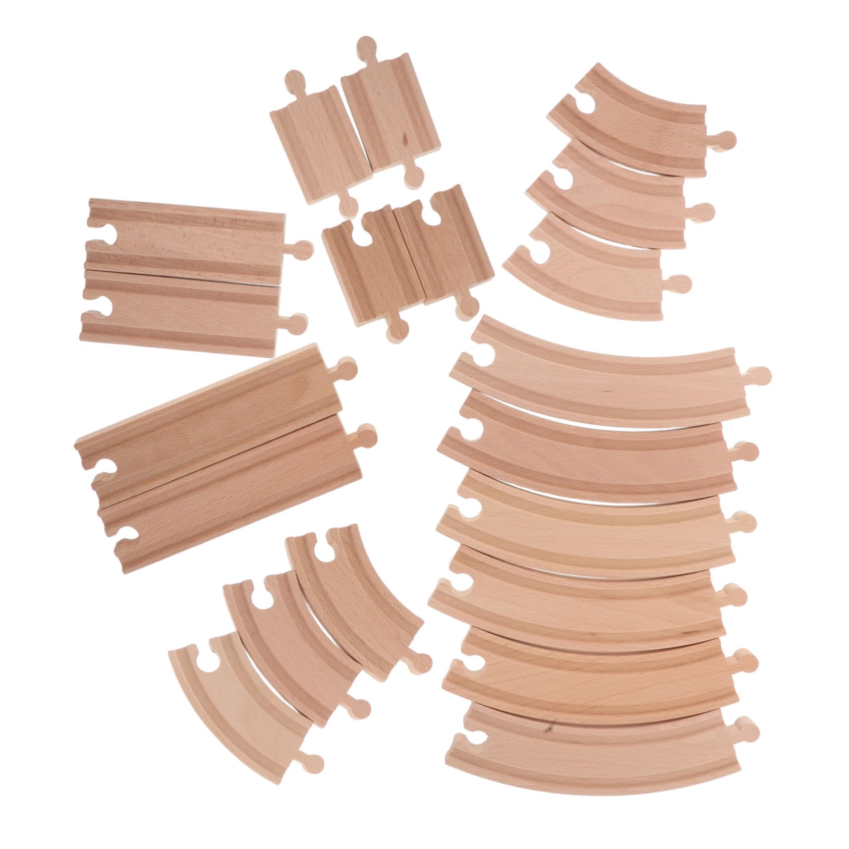 YARNOW 20pezzi Accessori Per Binari Ferroviari in Legno Espansione Maschio Femmina Curvo Dritto Di Ricambio Per Treni Giocattoli Educativi Compatibili Maggior Parte Degli Accessori Per Tr
