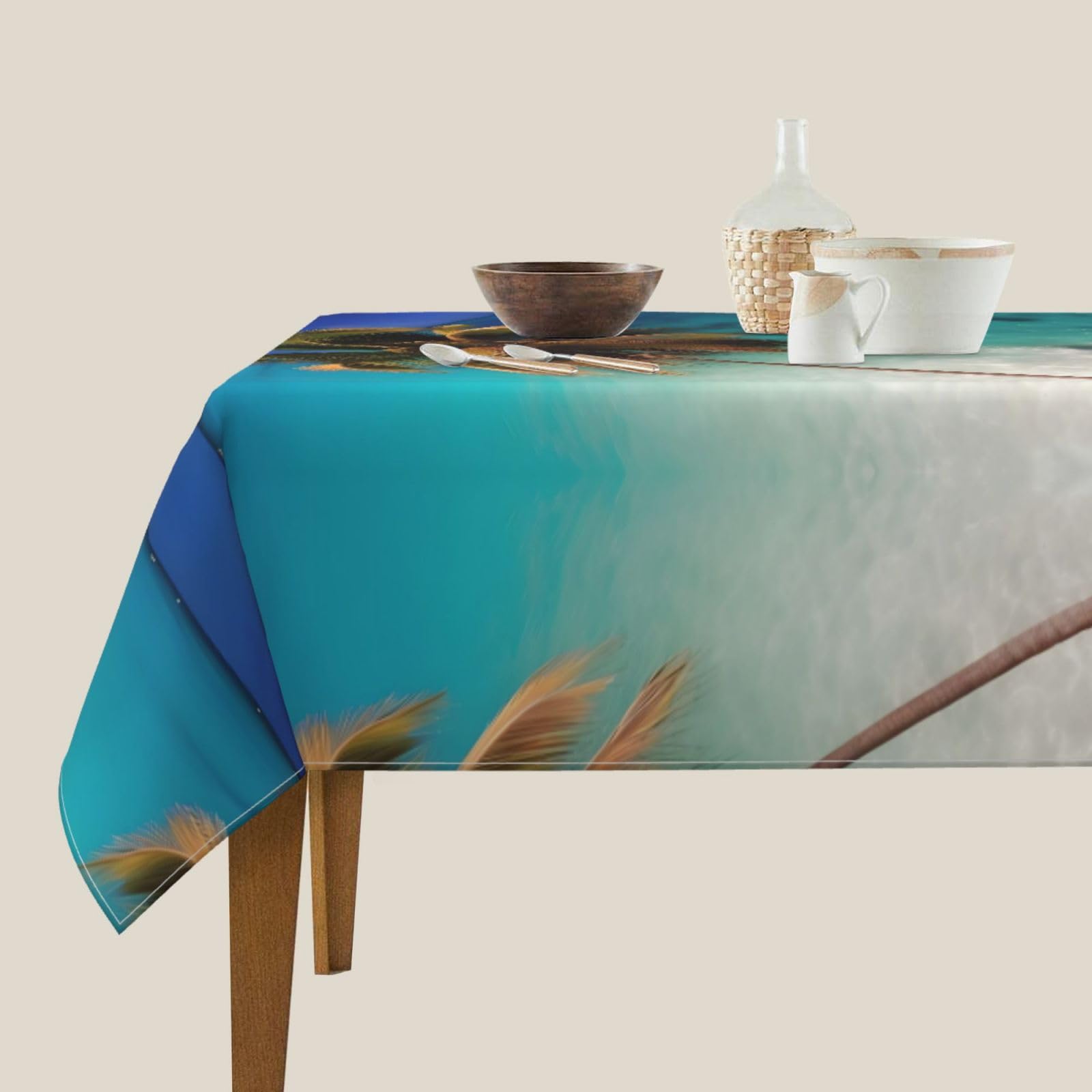 NLMUVW Tovaglia Quadrata In Finto Lino 137x137 Cm - Impermeabile, Antimacchia E Resistente Alle Pieghe - Colore Tortora Per Cucina E Feste