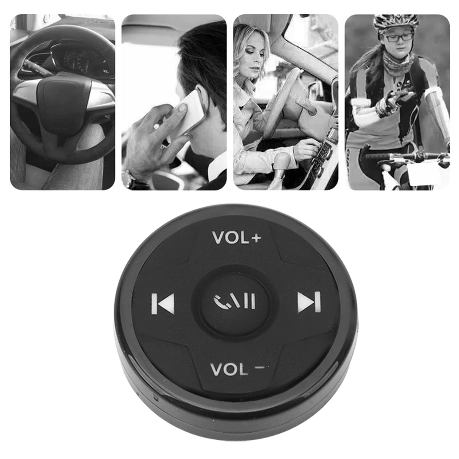 Kit de Télécommande, Bouton Bluetooth étanche Appariement Facile pour IOS pour Android Bouton Multimédia Télécommande pour Vélo Moto Volant