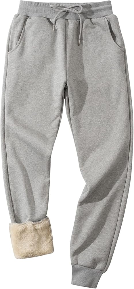 Flygo Men's Fleece Lined Sherpa Sweatpants Winter Warm Pants Jogger Lounge Athletic Pant with Pockets