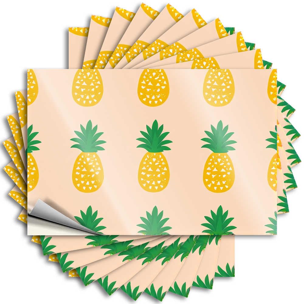 Beer Decor Fall Decals - Vibrant Pineapple Pattern Background Hat Waterproof Vinyl Sticker(12X18CM)
