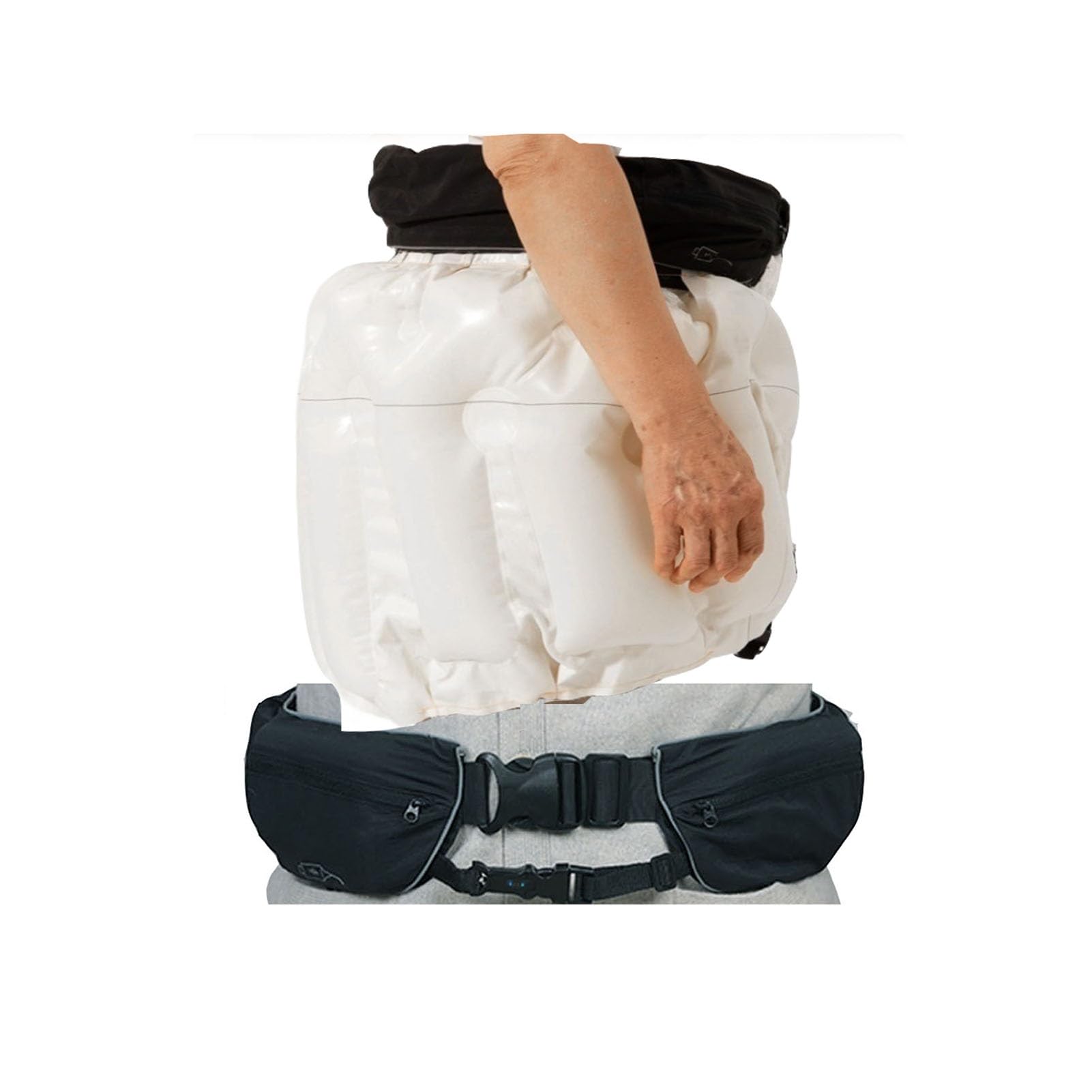 Cinturón Protector de airbag para Personas Mayores, Chaleco anticaída Reutilizable, Consulta el Estado en el móvil para Uso en Interiores y Exteriores (Color: Negro, Talla: Extragrande)