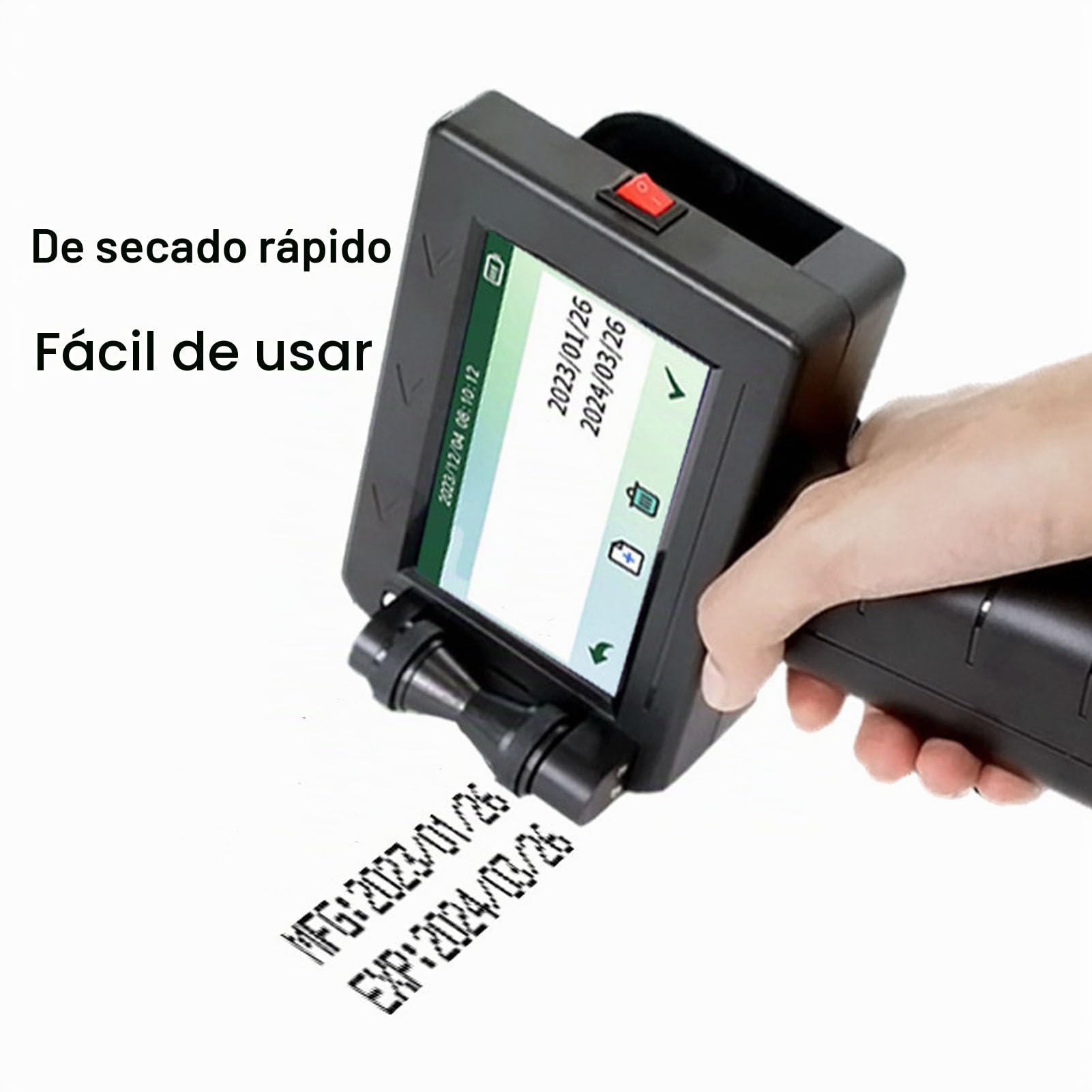 Fafeicy Etiquetadora Portátil con Pantalla Táctil HD para Impresión de Fechas y Números de Serie en Madera Tela Papel Plástico Máquina de Etiquetado Industrial Doméstico Compacta y Versátil
