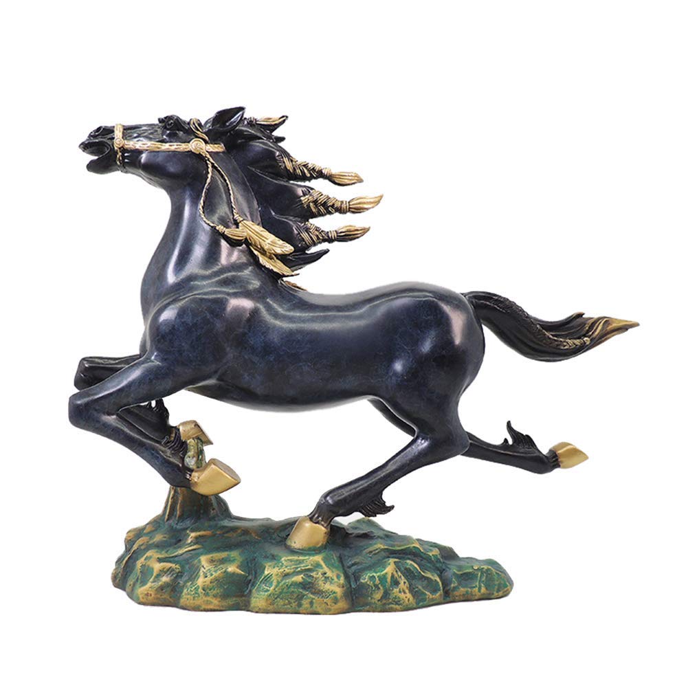 青色の陶器製馬の彫刻 青色の陶器製馬の彫刻