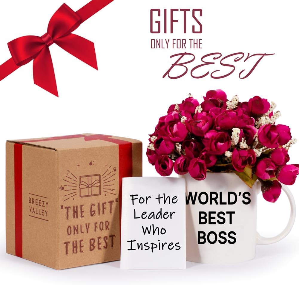 Breezy Valley World's Best Boss Mug - Funny Gifts for Women and Men, Boss Day, Christmas or Birthday Gift for Male or Female, Coffee Mug for Office, 11oz - Image 6