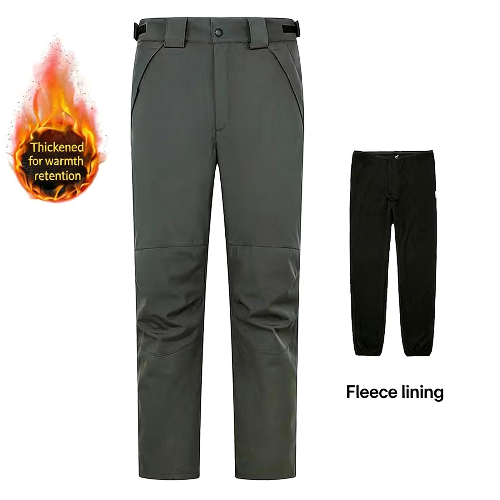 Générique Pantalon Léger Femme Vetement Femme - Pantalon De Randonnée Thermique Doux d'hiver avec Doublure Polaire Amovible Idéal pour Les Activités De Plein Air Décontractées