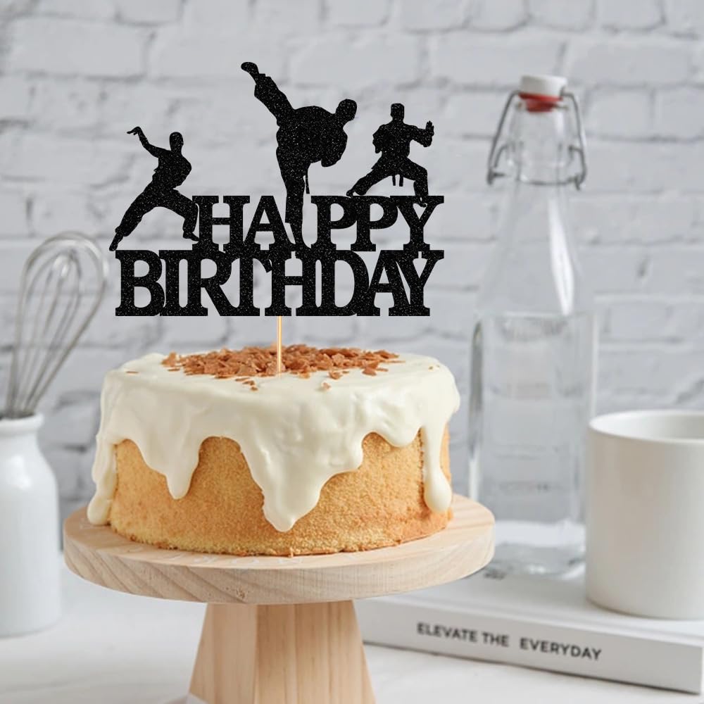 Karate Birthday Cake Topper - Taekwondo Kung Fu Theme Party Decorations