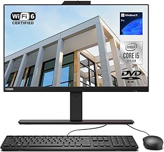 Lenovo ThinkCentre M90a 23.8" FHD Screen All-in-One Desktop, Intel Core i5 Processor, 16GB RAM, 512GB PCIe SSD, 1080P Webcam, DVD-RW, DP, RJ-45, Wi-Fi 6, Windows 11 Pro