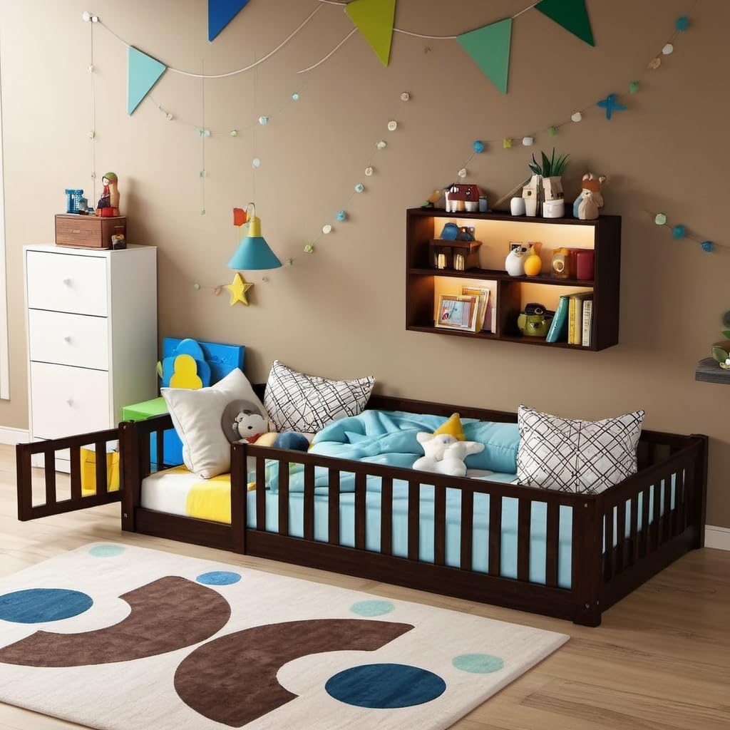 Snapklik Pvwiik Twin Size Montessori Floor Bed Frame