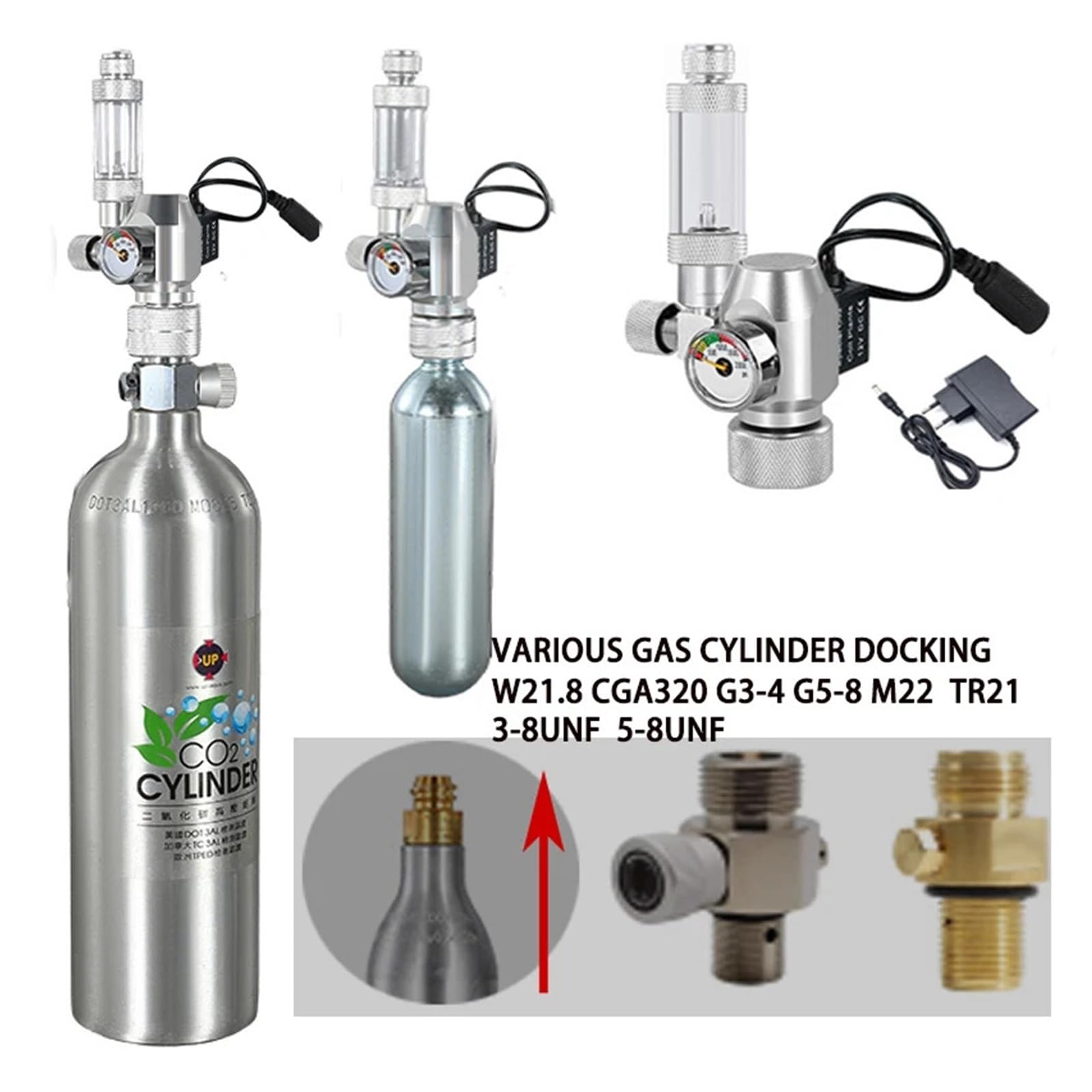 Fish tank CO2 reducing valve solenoid valve Aquarium gas cylinder control regulator reducing valve(TR21)