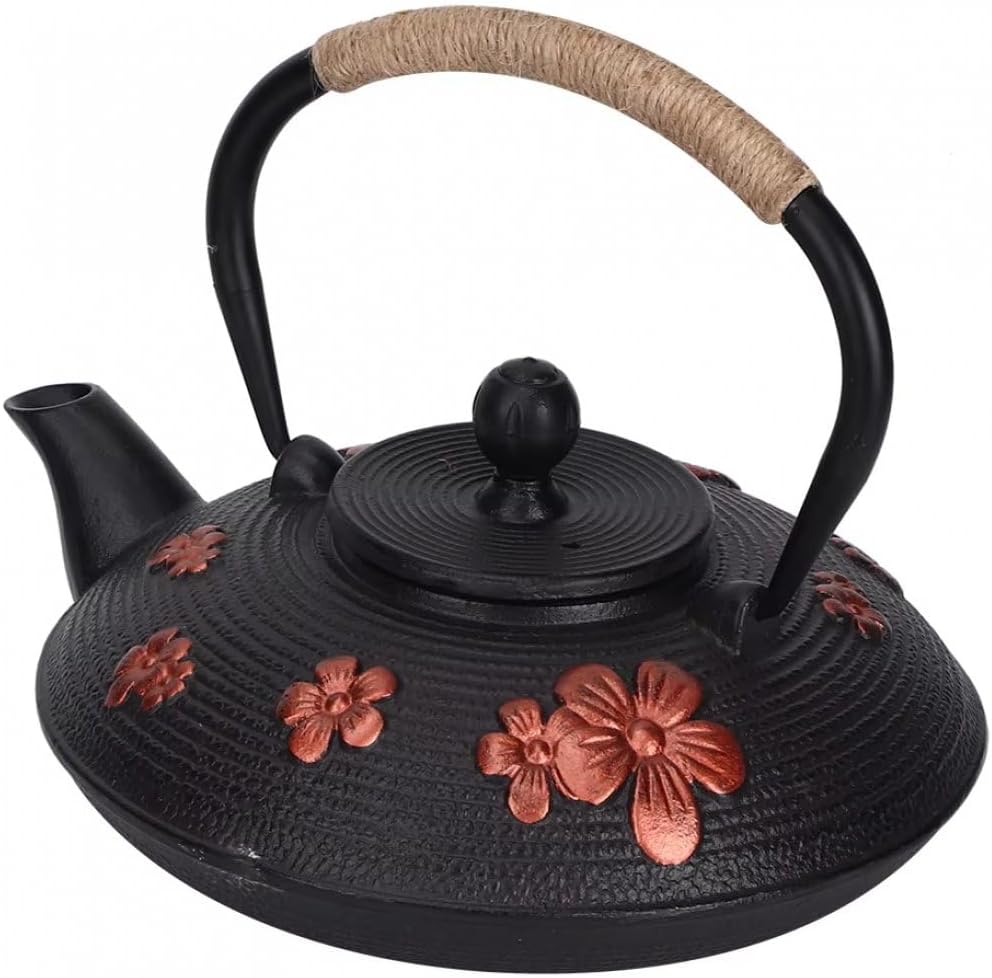 ティーポット 和風鉄瓶 チェリー柄 鋳鉄製 ヴィンテージティーケトル