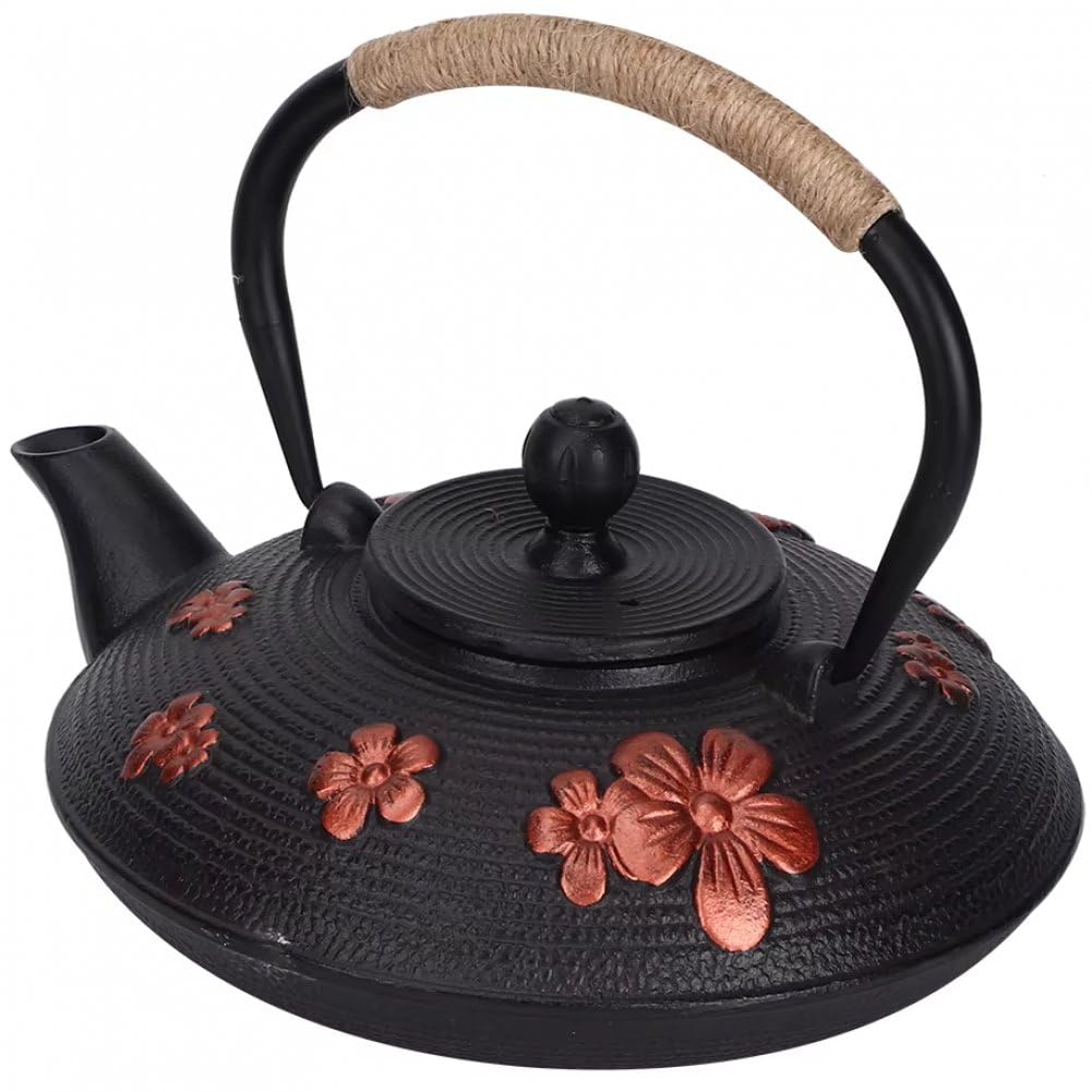 Théière en fonte 0,9 L noire et bouilloire à thé pour la maison