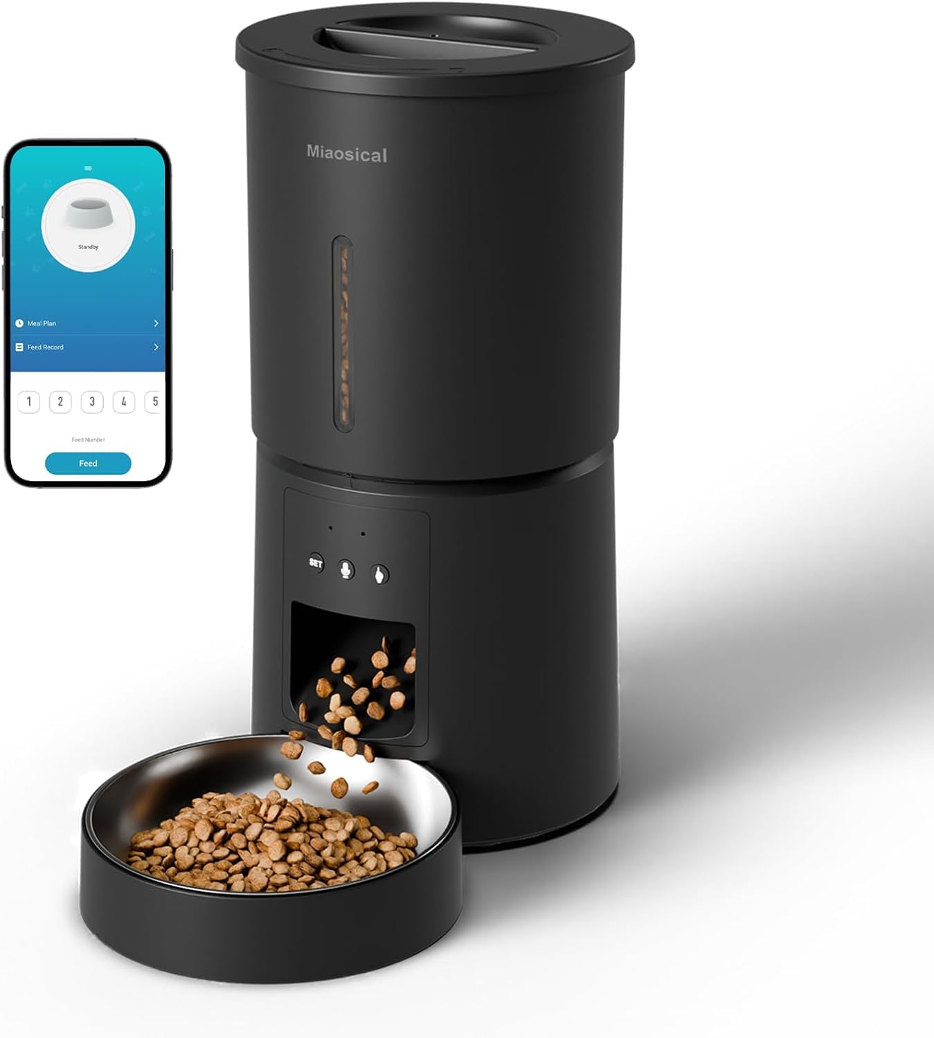 4.2L Automatic Cat Feeder,2.4G WiFi Timed Auto Cat Food Disp