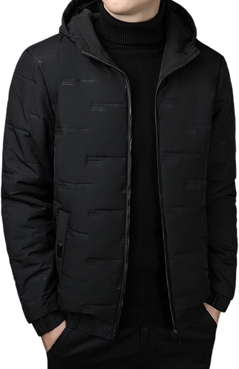 Men's Thicken Puffer Jacket Padded Waterproof Warm Winter Coat With Hood, M-3XL