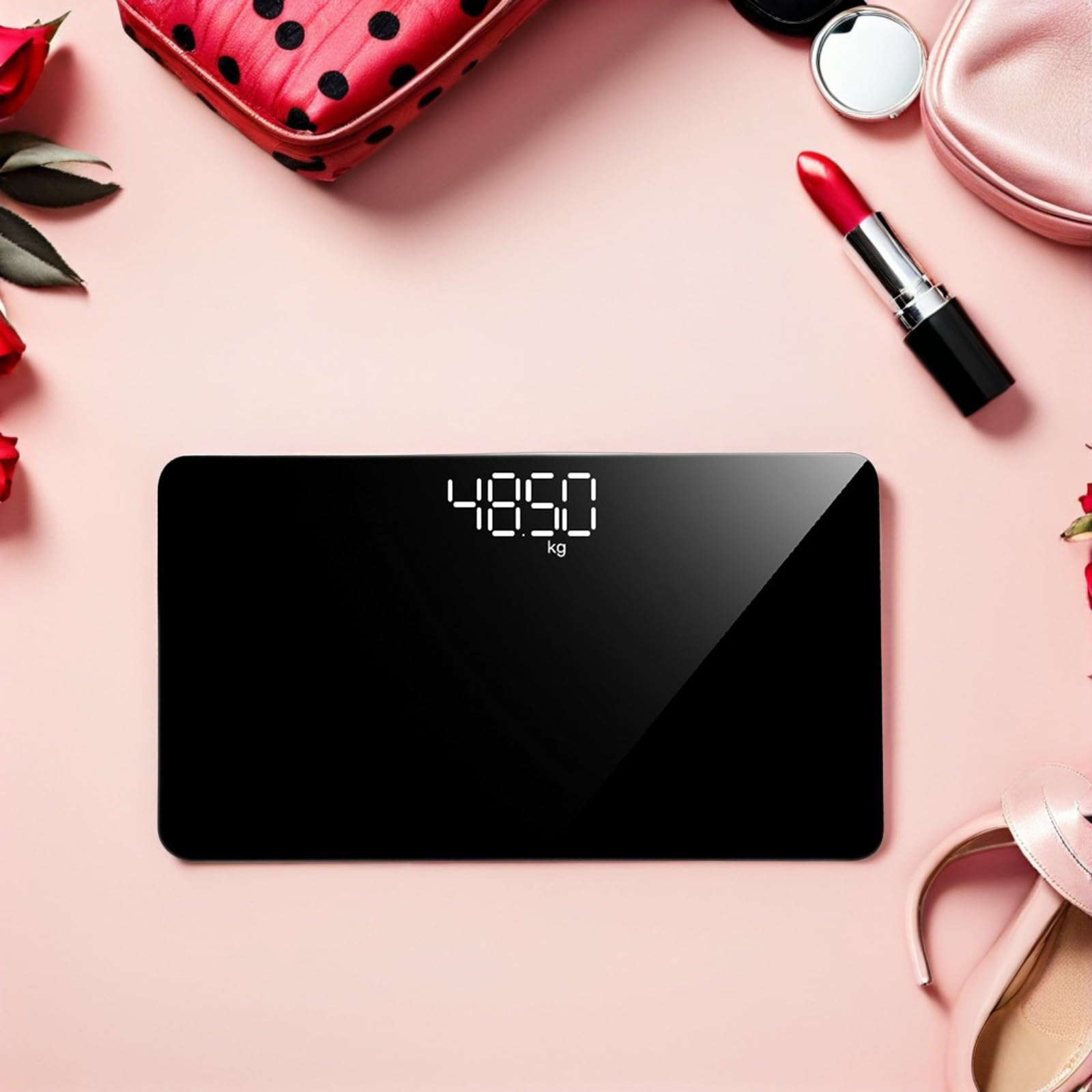Zerodeko Bilancia Portatile Pesapersone Display Digitale e Design Compatto in Vetro Temperato per Controllo Peso a in casa Ufficio Colore Casuale