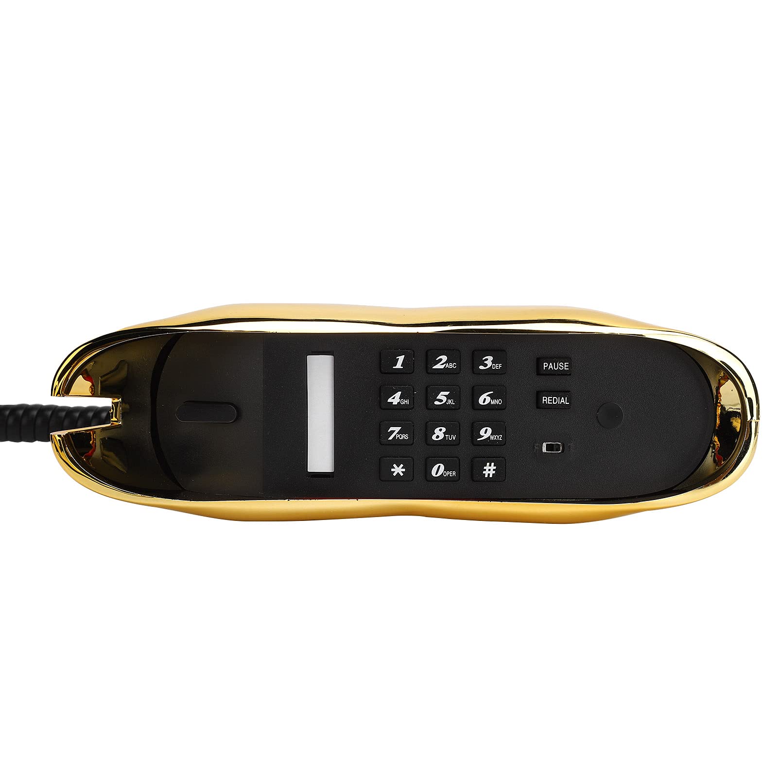 VBESTLIFE Lippenform Telefon, Galvanisieren Goldenes Lippenform Telefon, Festnetz Festnetztelefon Festnetz für Zuhause/Büro/Hotel
