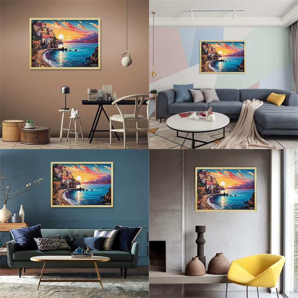 puzzle per adulti la Costiera Amalfitana per Adulti 2000 Pezzi Puzzle 70 x 100 cm Puzzle di carta grigia per adulti e bambini Età 14 anni in su Rompicapo Puzzle