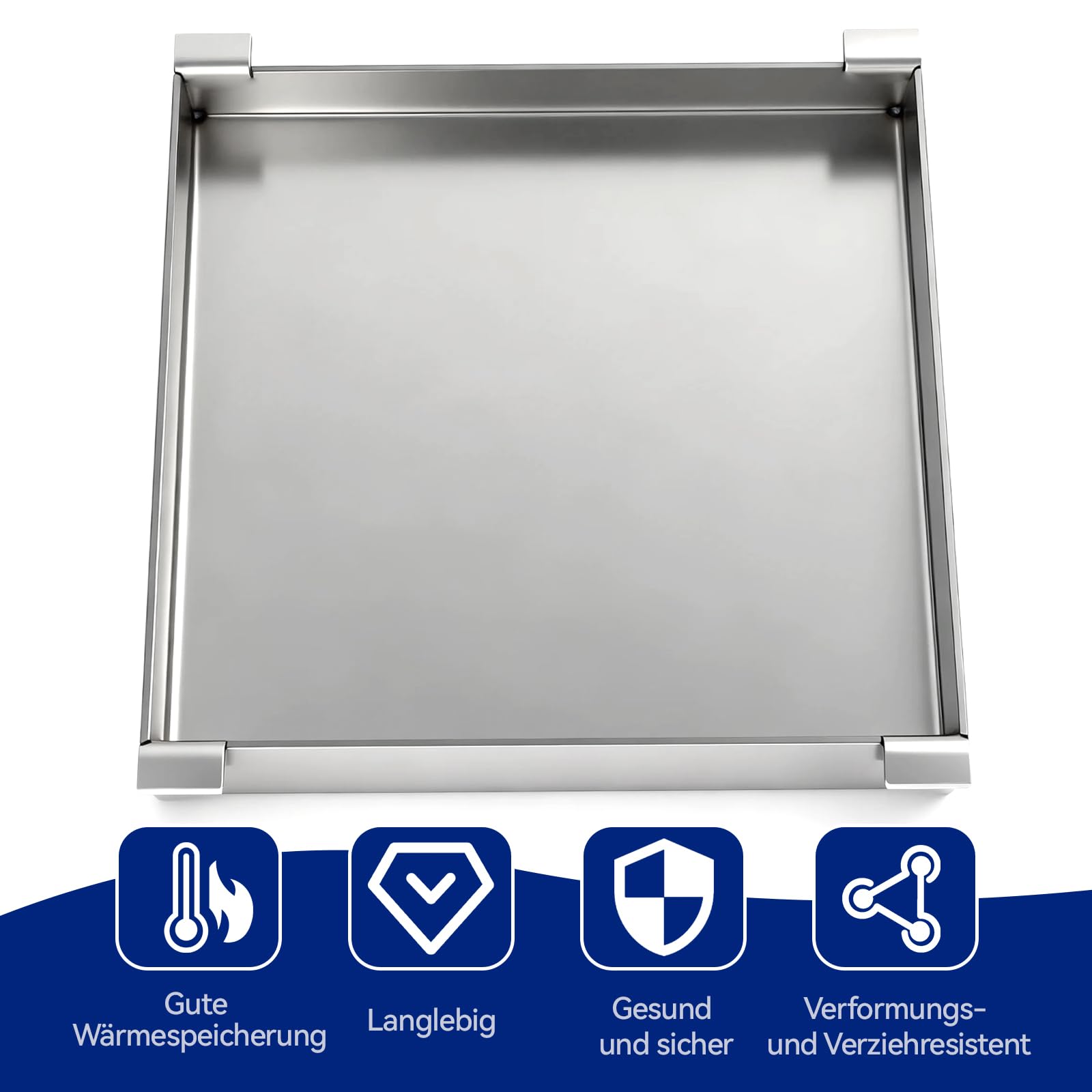 Grillplatte Plancha Grillwanne für Enders SAN DIEGO NEXT 2 Gasgrill BBQ Grill-Zubehör, 30 * 31 * 3,5 CM