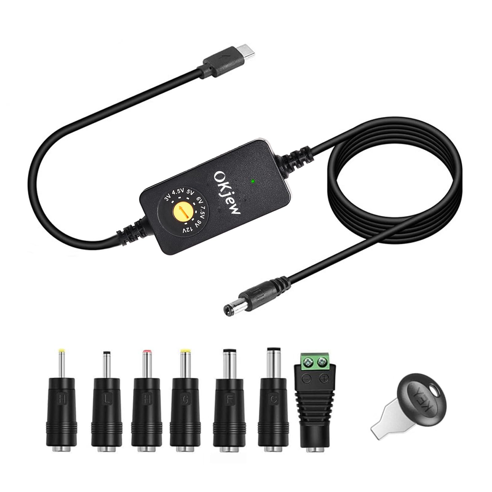 Amazon.co.jp: Okjew1.2m USB C to DC PDアダプターケーブル、7種類の