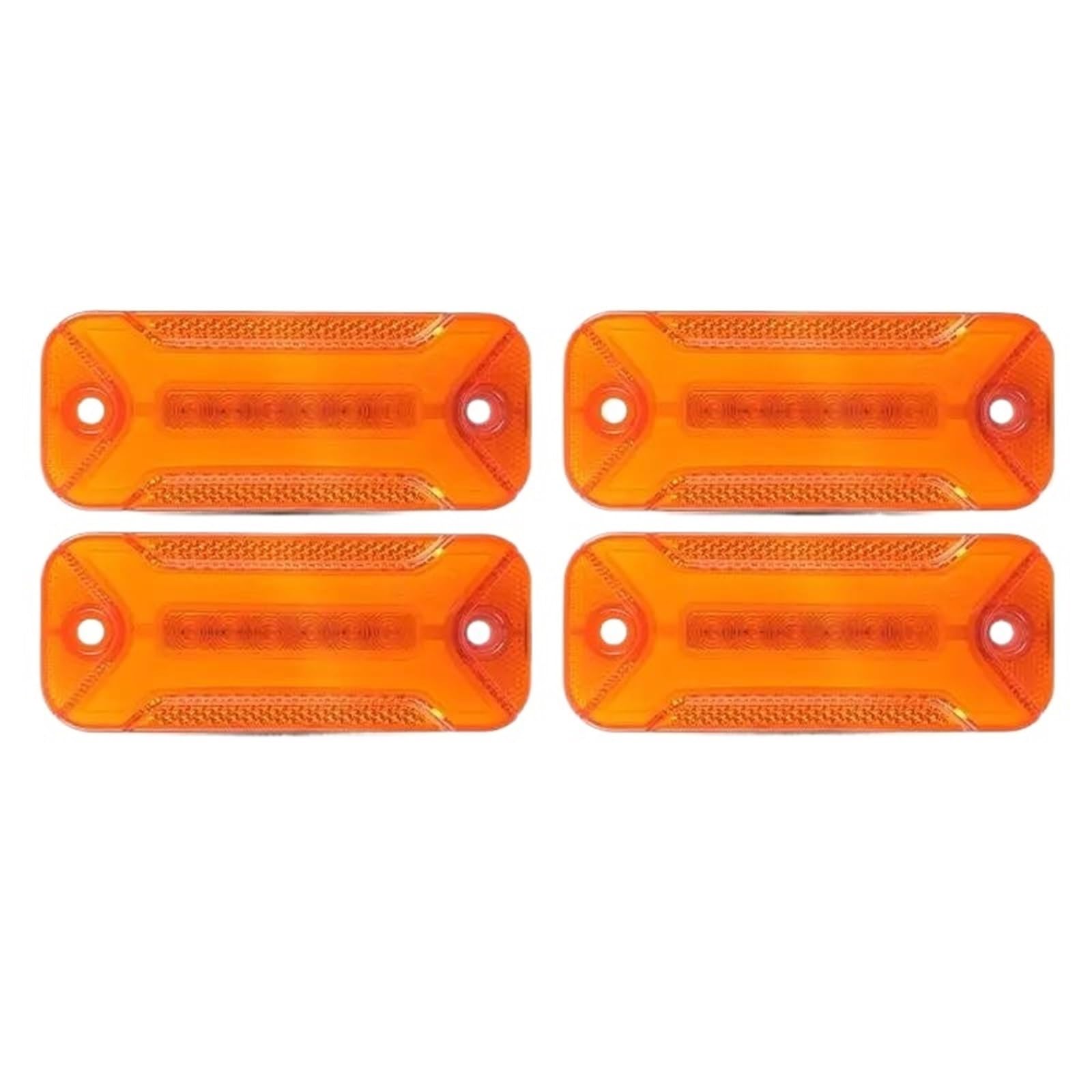 Para Remolque Para Tractor Autobús Luz Posición Lateral Camión Halo Cuadrado Luz Roja Amarilla Intermitentes Parada Trasera Lámpara Liquidación(4pcs Yellow)