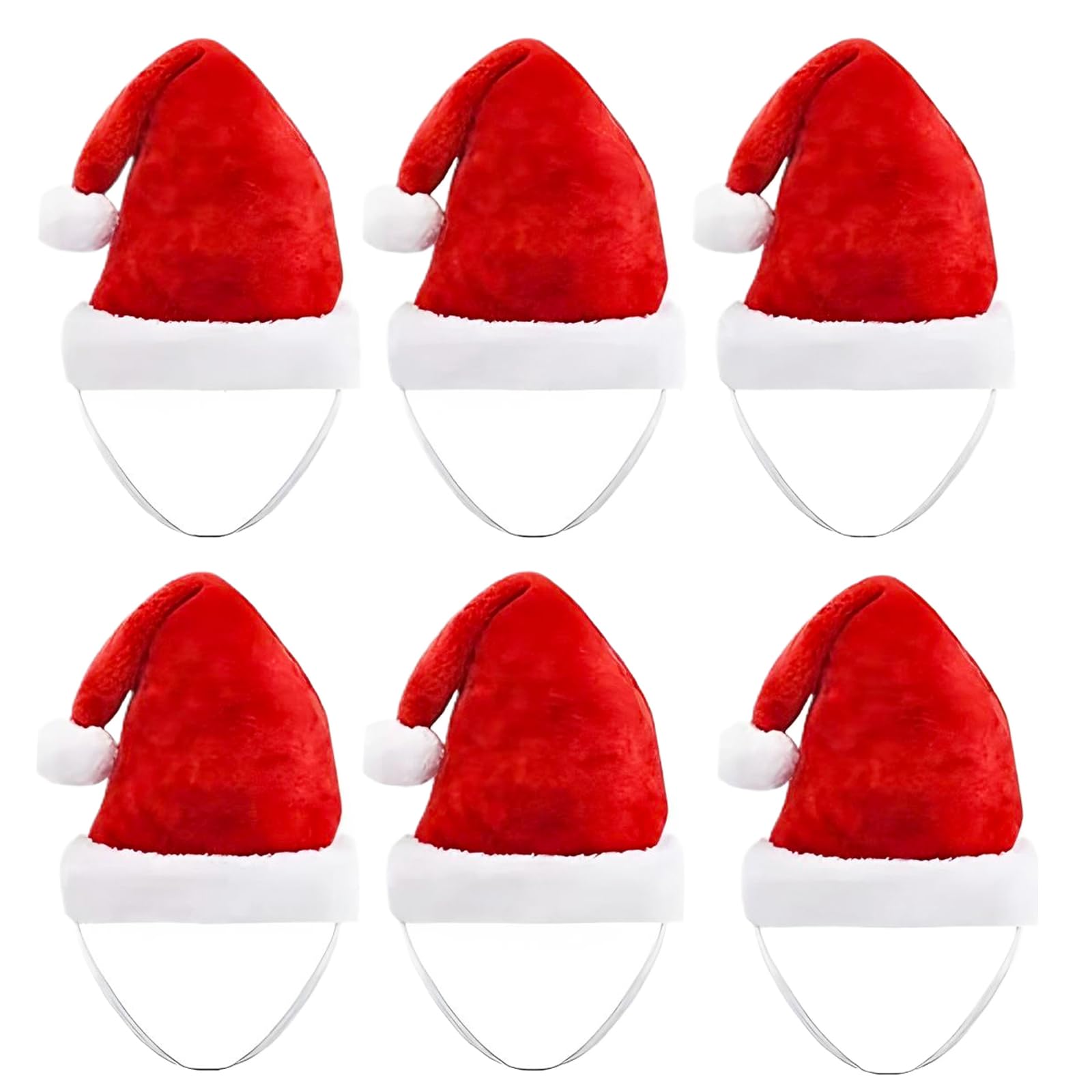 Lezevn 6 Pieces Dog Santa Hat Pet Christmas Hat Festive Party Decorations Holiday Party Cute Pet Costumes for Puppy Kitten Small Cats Dogs