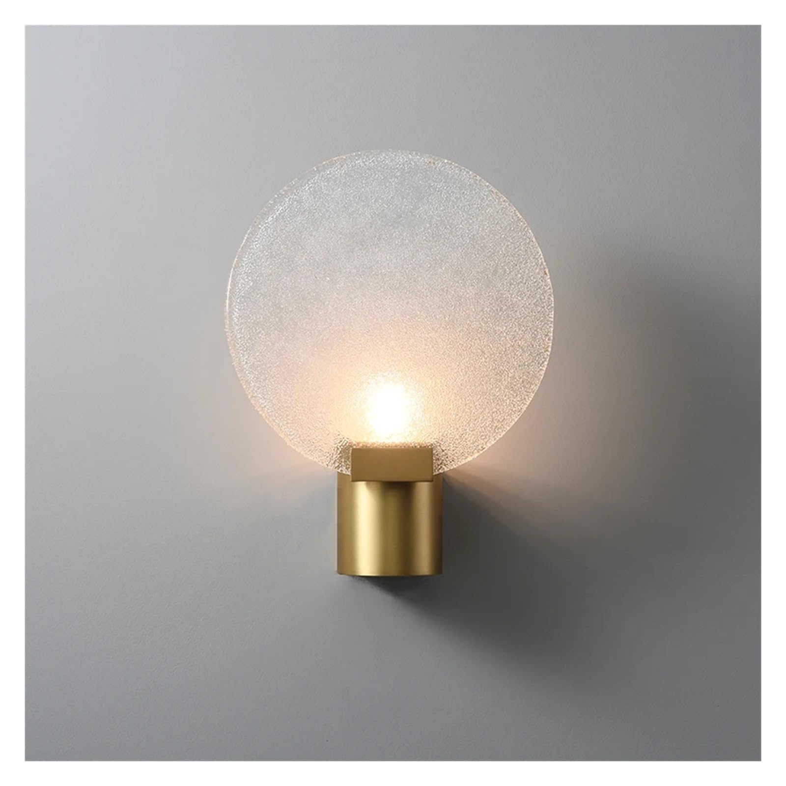 OLSKFUH - Copper Gold Wall Lamp Round Glass Sconce Light - Compatible With Living Room Background Wall Corridor Aisle Bedroom Lamp,