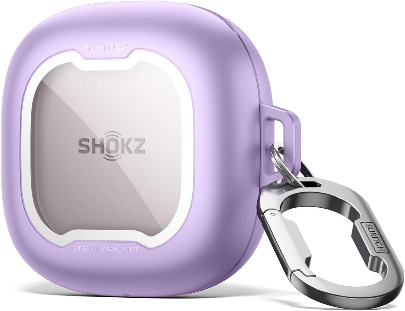 SURITCH for SHOKZ New OpenFit 2 Case Cover, Magnetic Locking Cases for SHOKZ OpenFit 2 Open-Ear Headphones, Shockproof Bumper Protective Covers with Carabiner & Keyring & Cleaner Kit, Purple