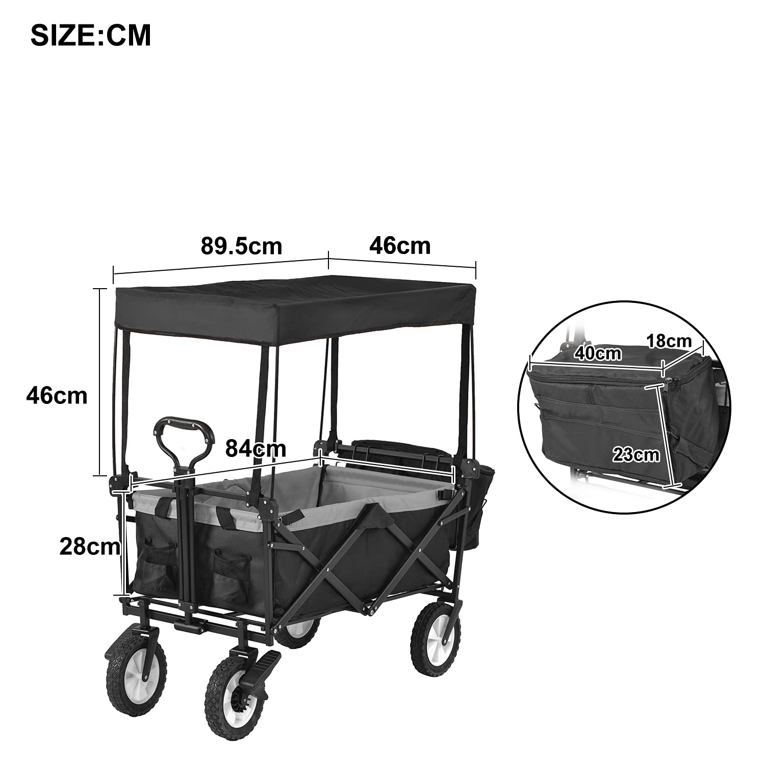 Buy Garden Trolley with Wheels Heavy Duty Foldable Pull Wagon Hand Cart