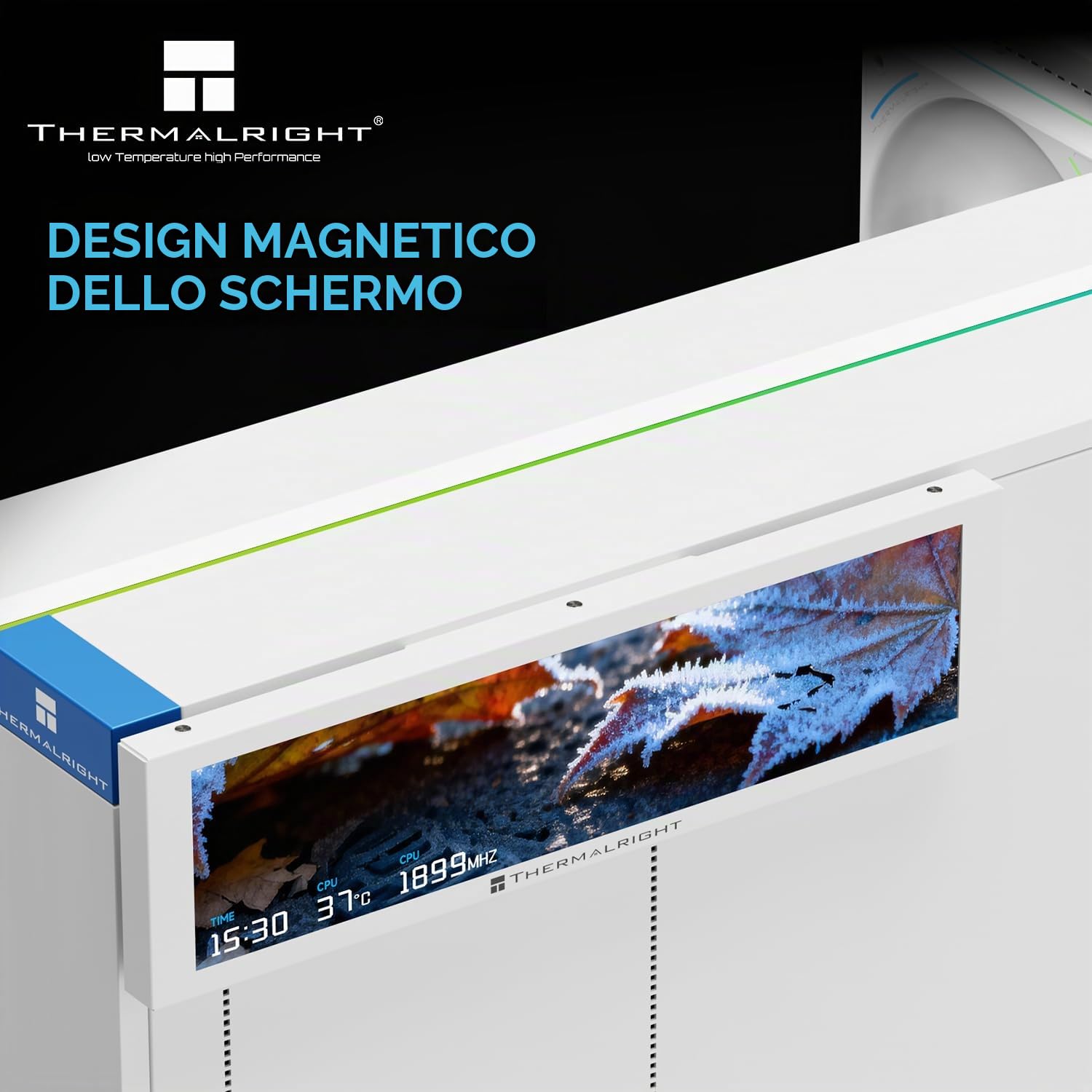 TR Trofeo Vision 9.16 LCD bianco, risoluzione 1920x480, supporta la commutazione tra più immagini/video dinamici, schermo magnetico da 9,16 pollici, personalizzazione di immagini/video visualizzati