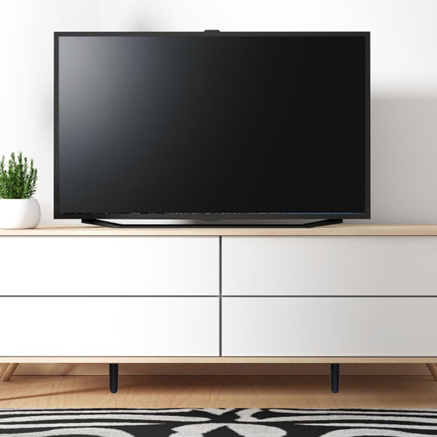 4pcs Adjustable Metal Furniture Legs Black Matte Extendable Sofa Bed Cabinet Feet 15cm to 25cm Height for Sofa Table Desk Rv Table Leveler Furniture Hardware