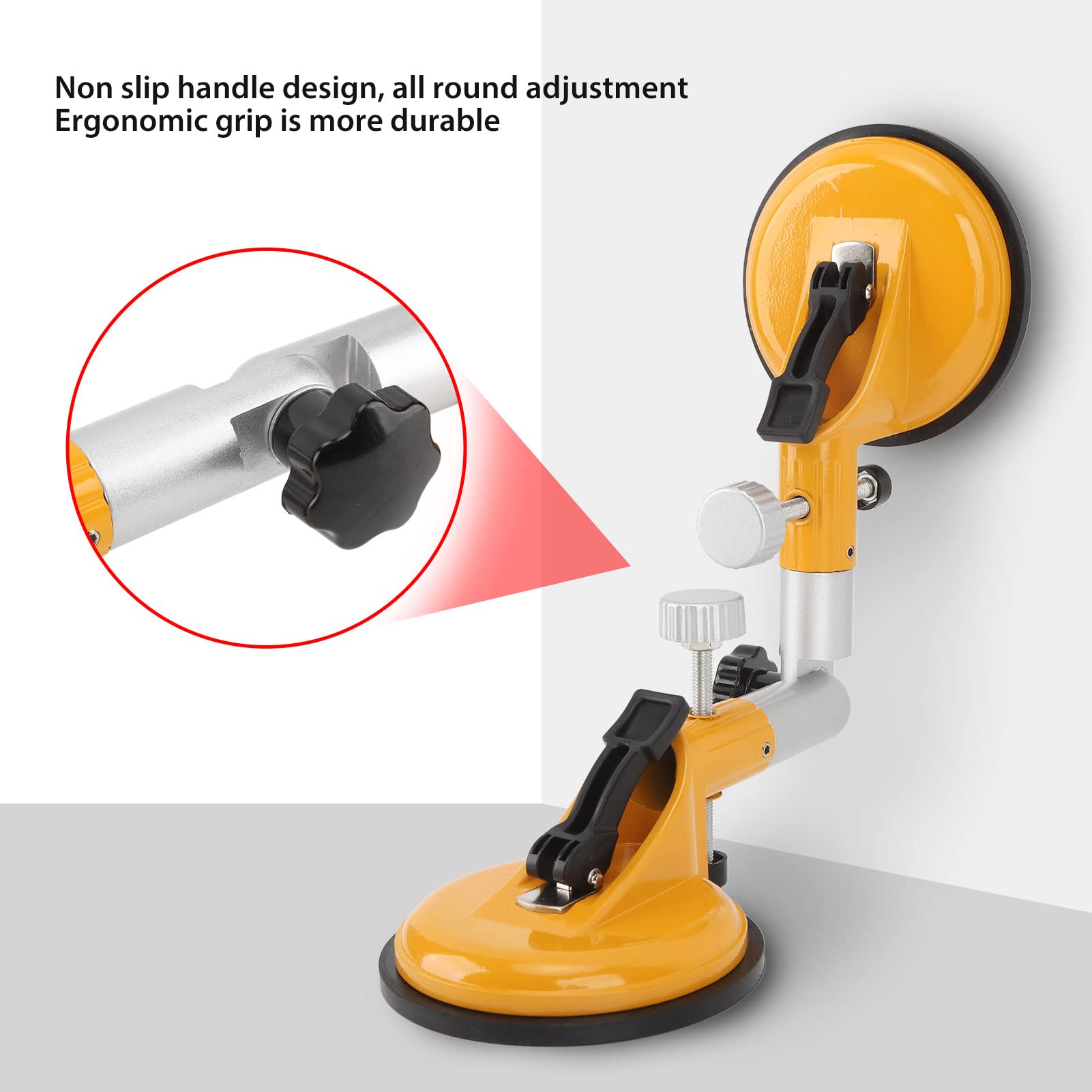 2PCS Right Angel Stone Seam Setter Suction Cup With 6Inch Glass Suckers Lifter,90 Degree Countertop Granite Tile Installation Tool For Stone Marble Slab Glass Joining And Leveling - View #6