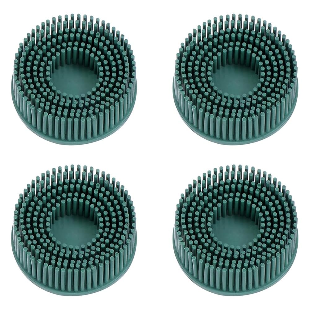 Jnchdghwa Electric Disc Brush 2" 4pcs Bristle Disc 50 Grit Abrasive Brush Deburring Tool Removal