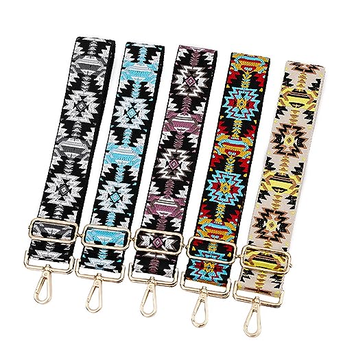 Image of Purse Strap Replacement Crossbody Adjustable Bag Strap Wide Handbag Shoulder Strap (Black Green)