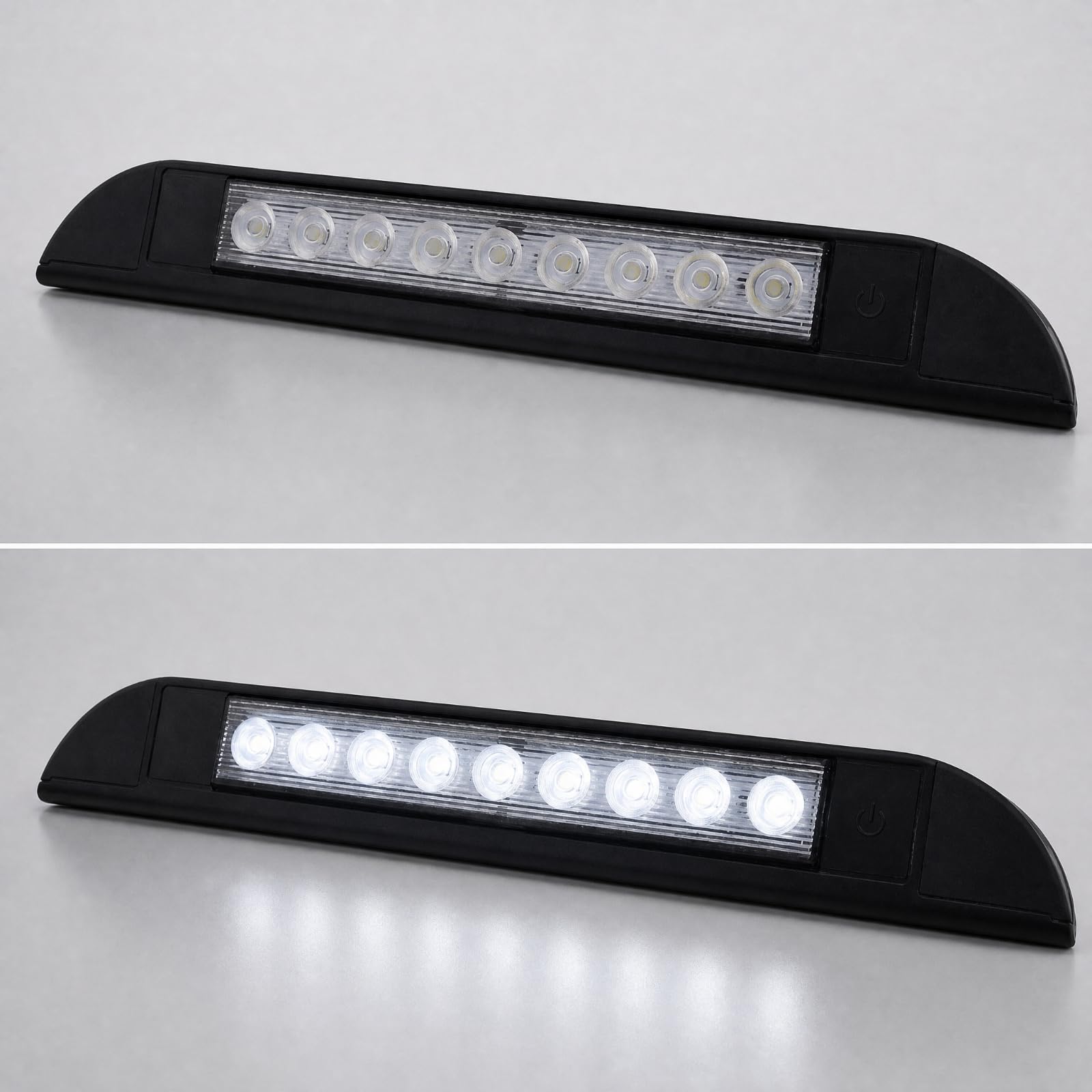 KESOTO Lámpara LED con 9 Diodos Emisores lgada Luz LED con Carcasa PC y Lente Rectangular Flexible para Lectura en Vehículo, Negro