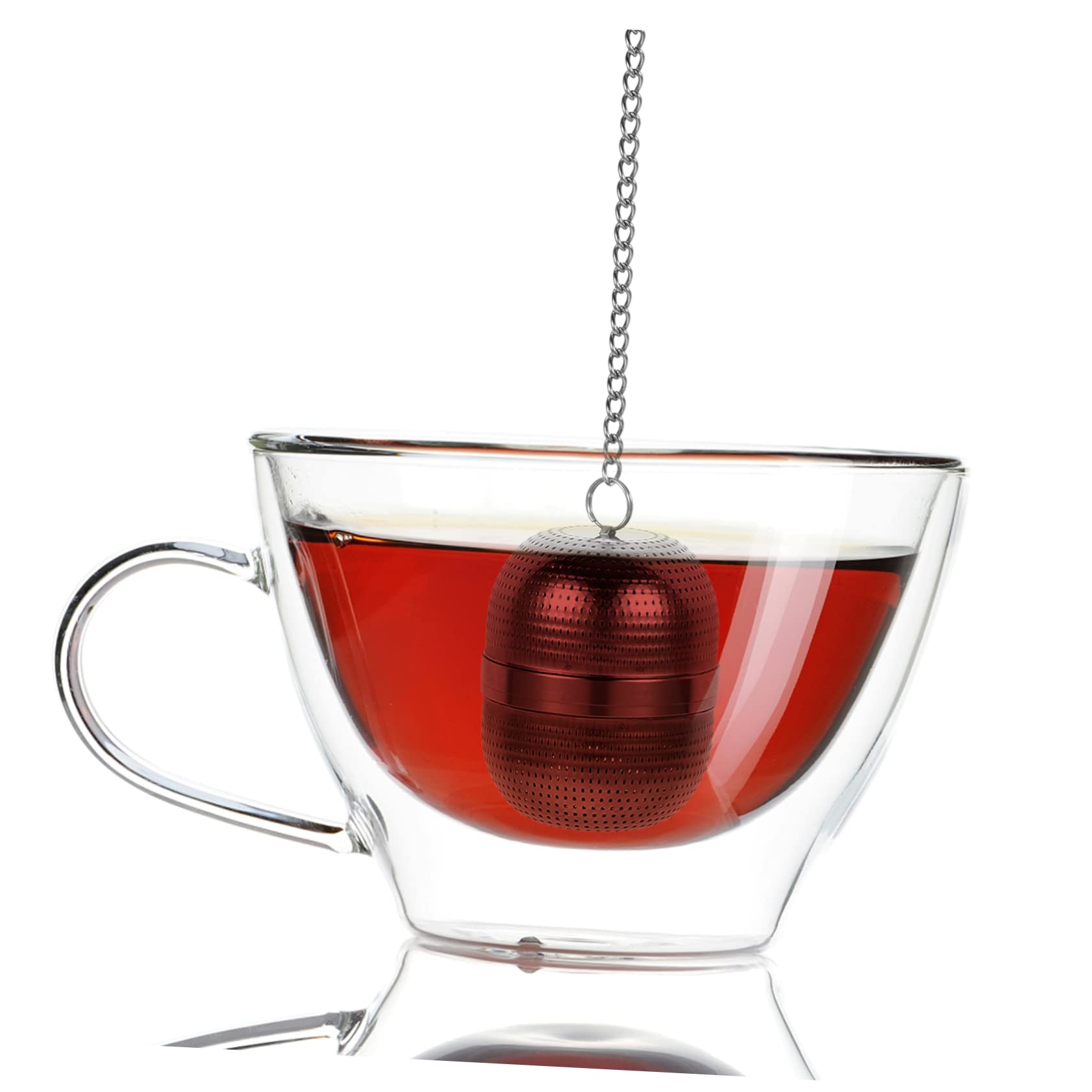 DECHOUS 4pièces Infuseur à Thé Réutilisable Acier Avec Filtre Pour Thé Avec Plateau Pour Maison Bureau