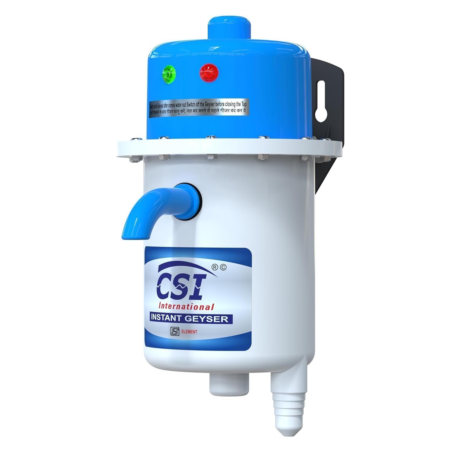 CSI INTERNATIONAL® Instant Water Geyser 1L | Portable Electric Water Heater for Bathroom & Kitchen | ABS Shockproof Body | Fast Heating Mini Geyser | Auto Cut-Off Safety | ISI Certified (White Blue)
