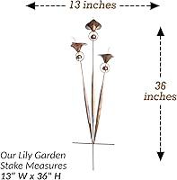Vista 8 de Happy Gardens Estaca de jardín de lirio de cala con campanas Decoraciones de flores de lirios de bronce para exteriores