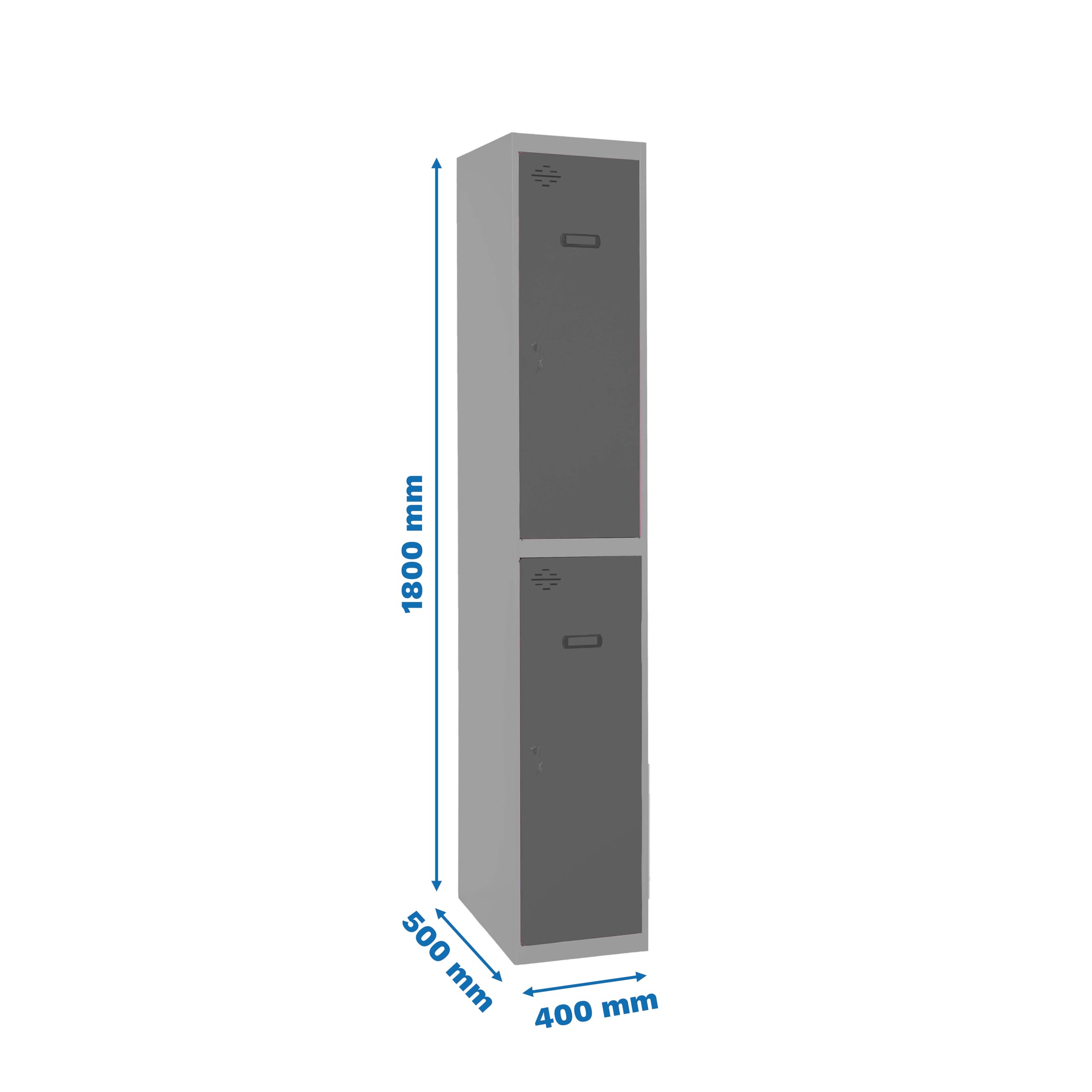 PROREGAL Armadietto AMEGO | AxLxP 180x40x50 cm | 2 scomparti | Modulo base | Grigio antracite | Spogliatoio
