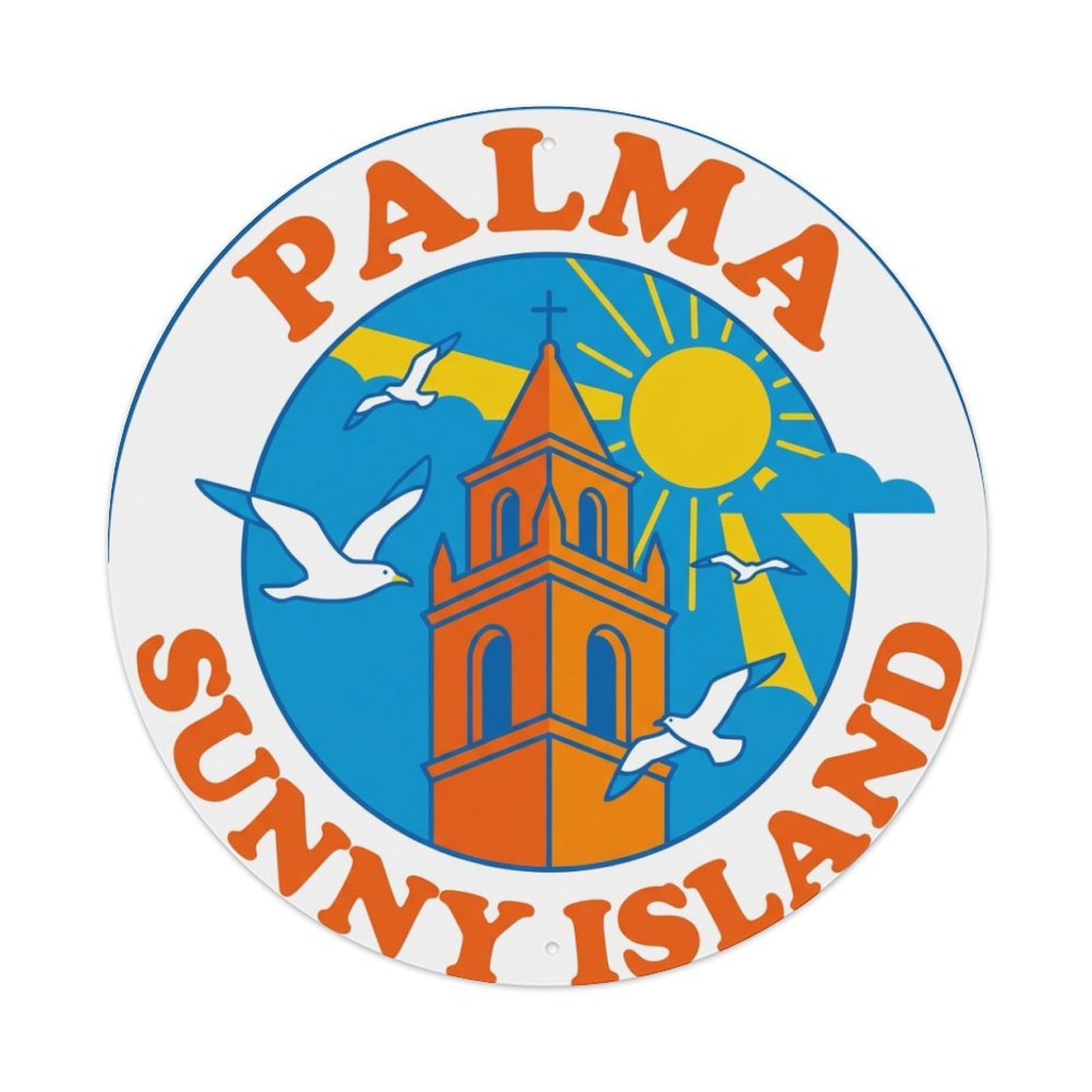 Tgrcjimh Style Metal Tin Sign Vintage Travel Palma Spain Setting