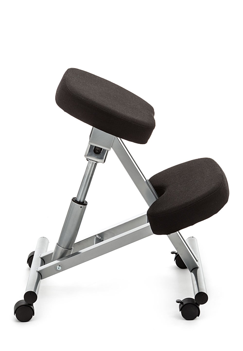 Tomasucci 1644 Berger - Sgabello ergonomico, Alzata a gas regolabile in altezza, Alluminio/Nero