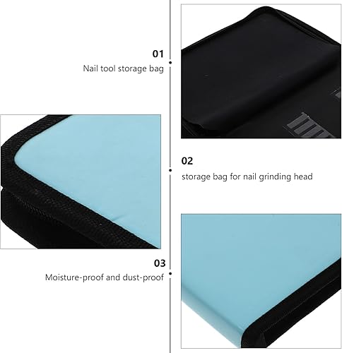Miniatura 3 de Beaupretty Contenedor de brocas de uñas, contenedor de 72 ranuras, kit de taladro de uñas acrílicas, estuche de almacenamiento, bolsa de cabezal de