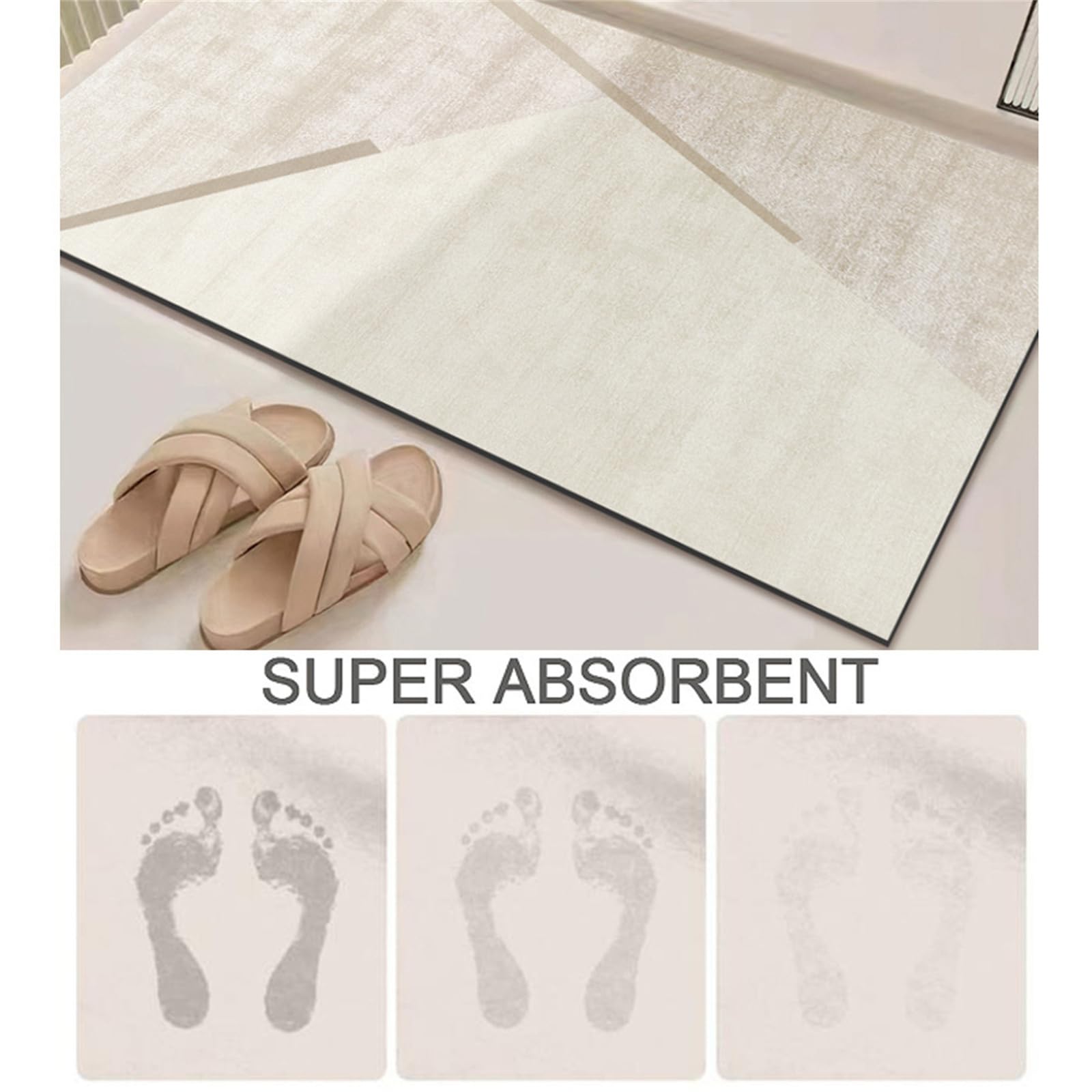 Hixingo Diatomeenerde Badematte rutschfeste Badvorleger Diatomeenschlamm Badematte Absorbierender Badteppich Schnelltrocknende Home Matte Für Küche Bodenmatte (Moderner Stil C,80x120cm)