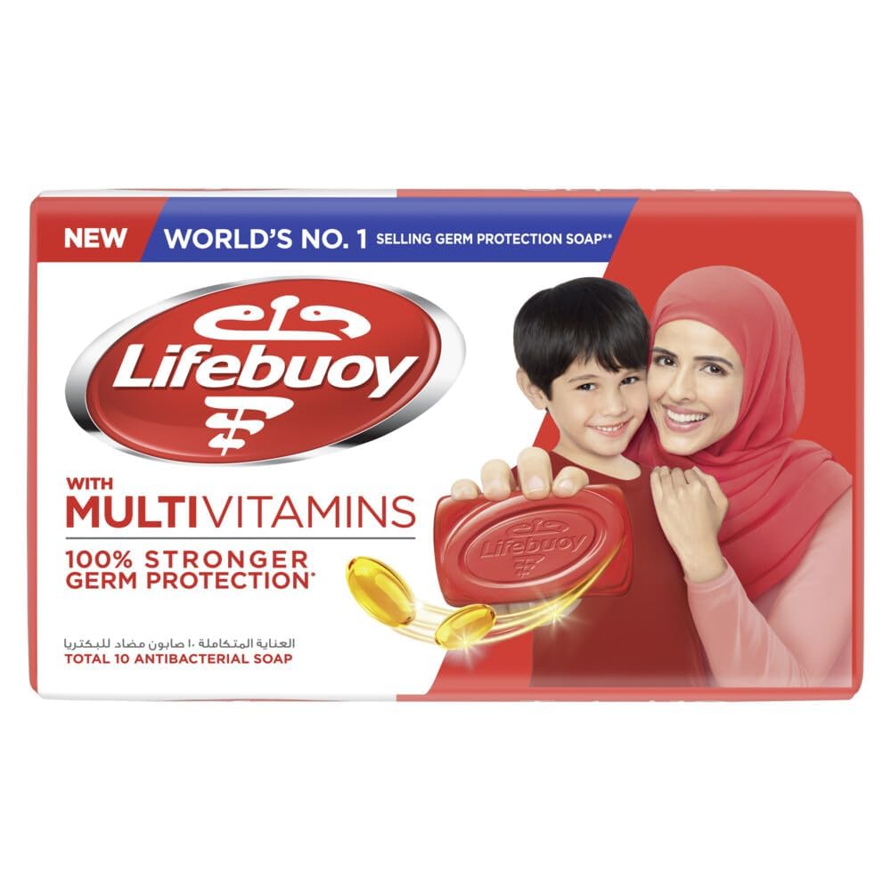 LIFEBUOY Bar Soap, Total 10, for 100 percent Stronger Germ Protection and Hygiene, 125g