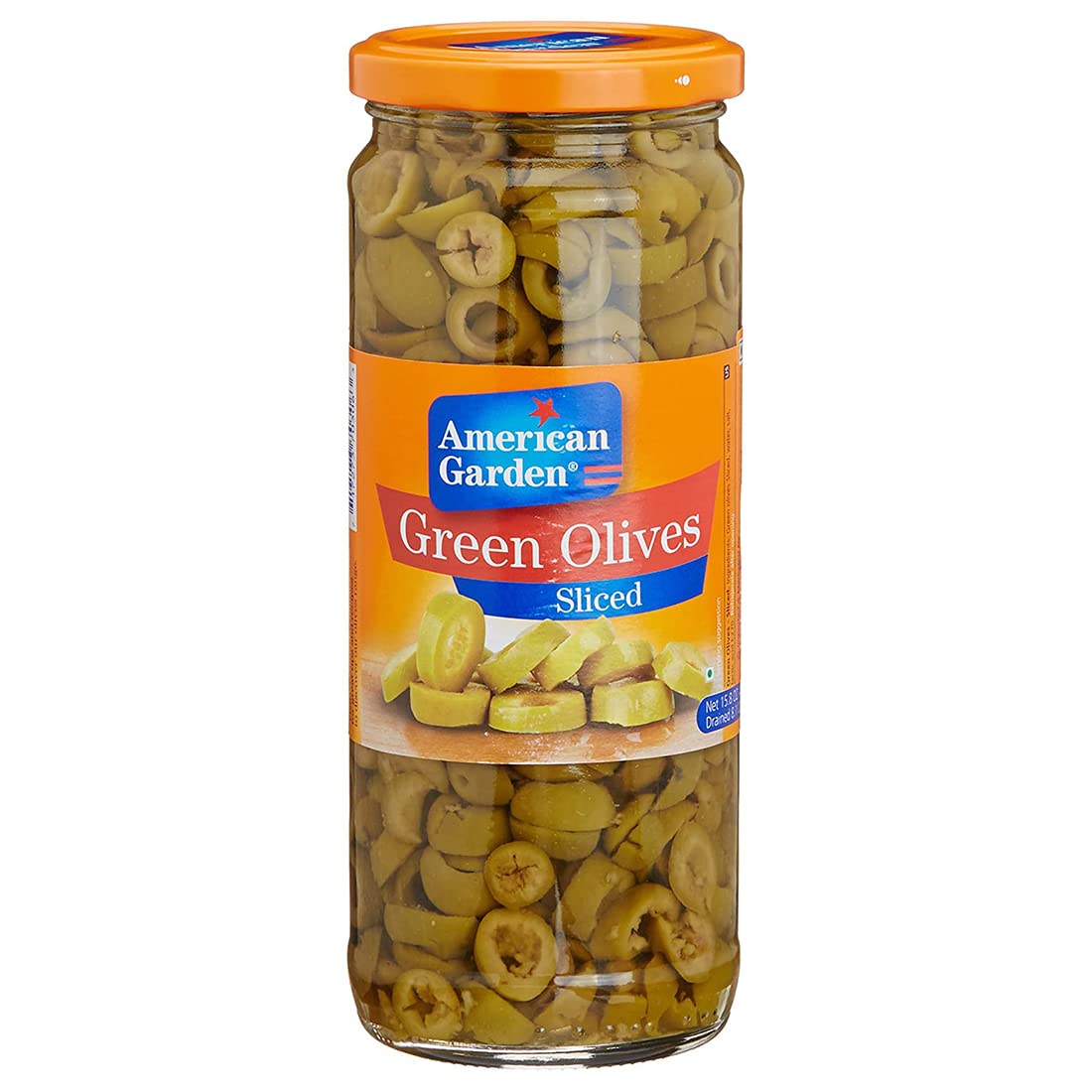 American Garden Green Olives Sliced, 15.87 oz ℮ 450 g