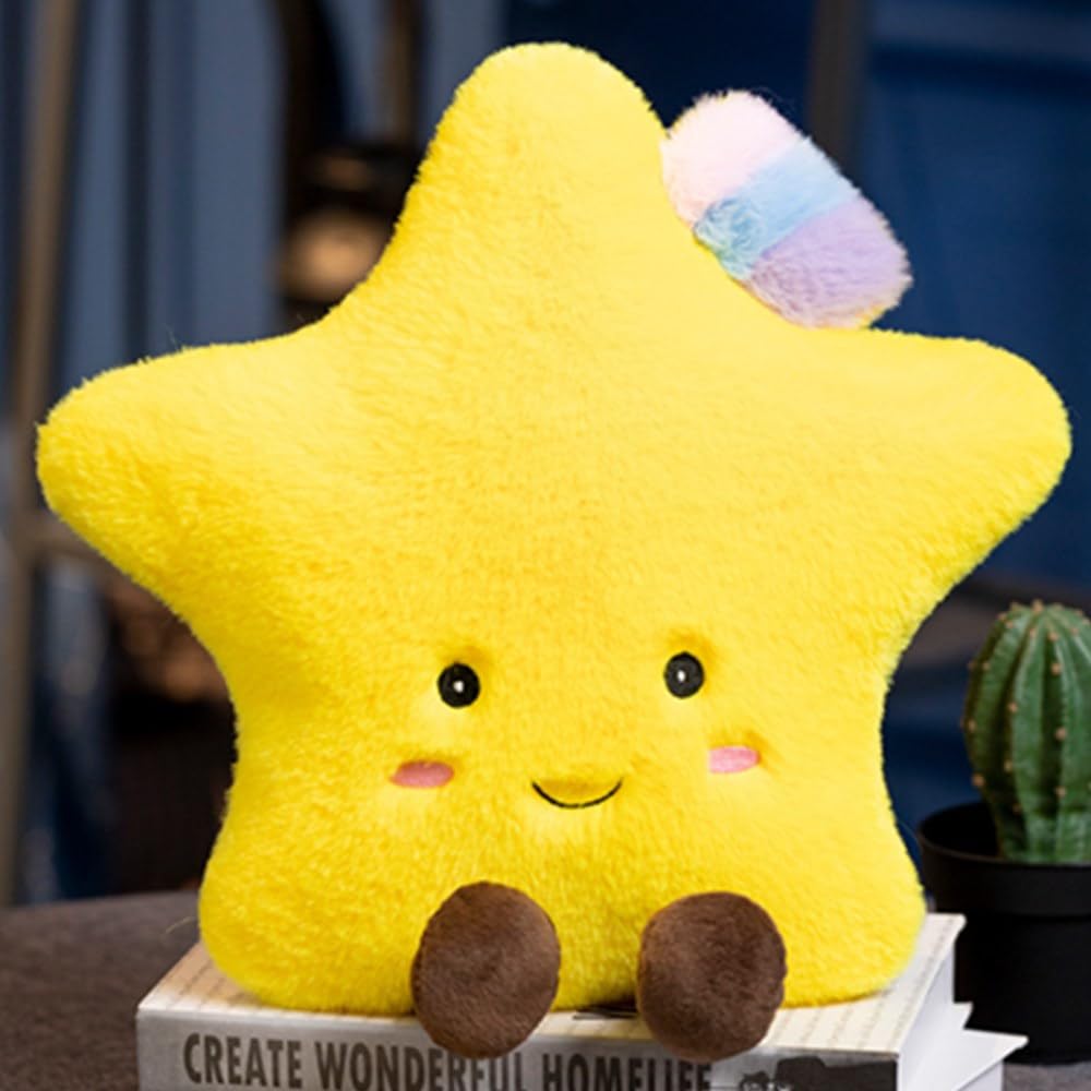 OUKEYI Sun Shaped Plush Pillow,Smiling Fun Filled ...