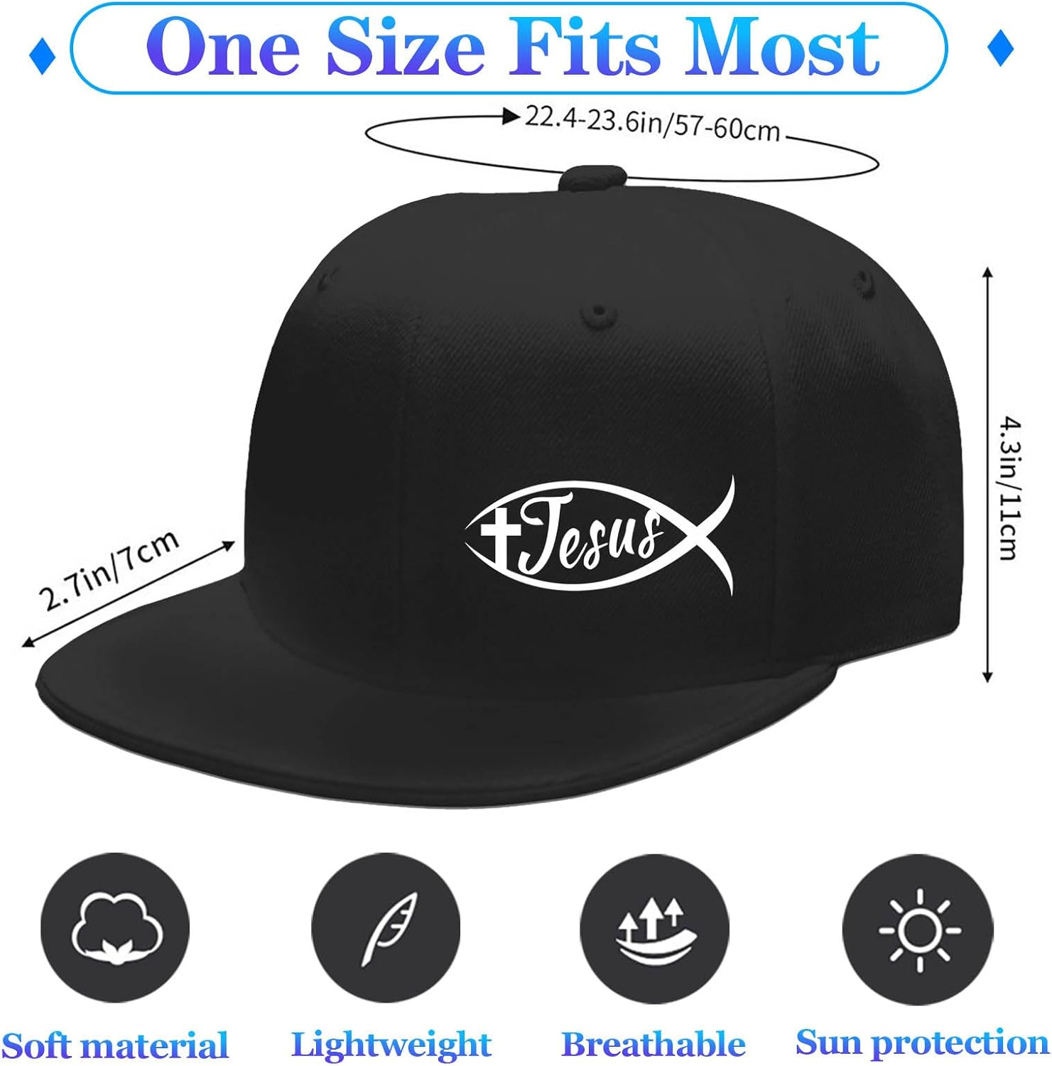 Snapback Hats for Men Flat Bill Hats for Men Fitted Hat Black Baseball Hats Hip Hop Caps - Image 2