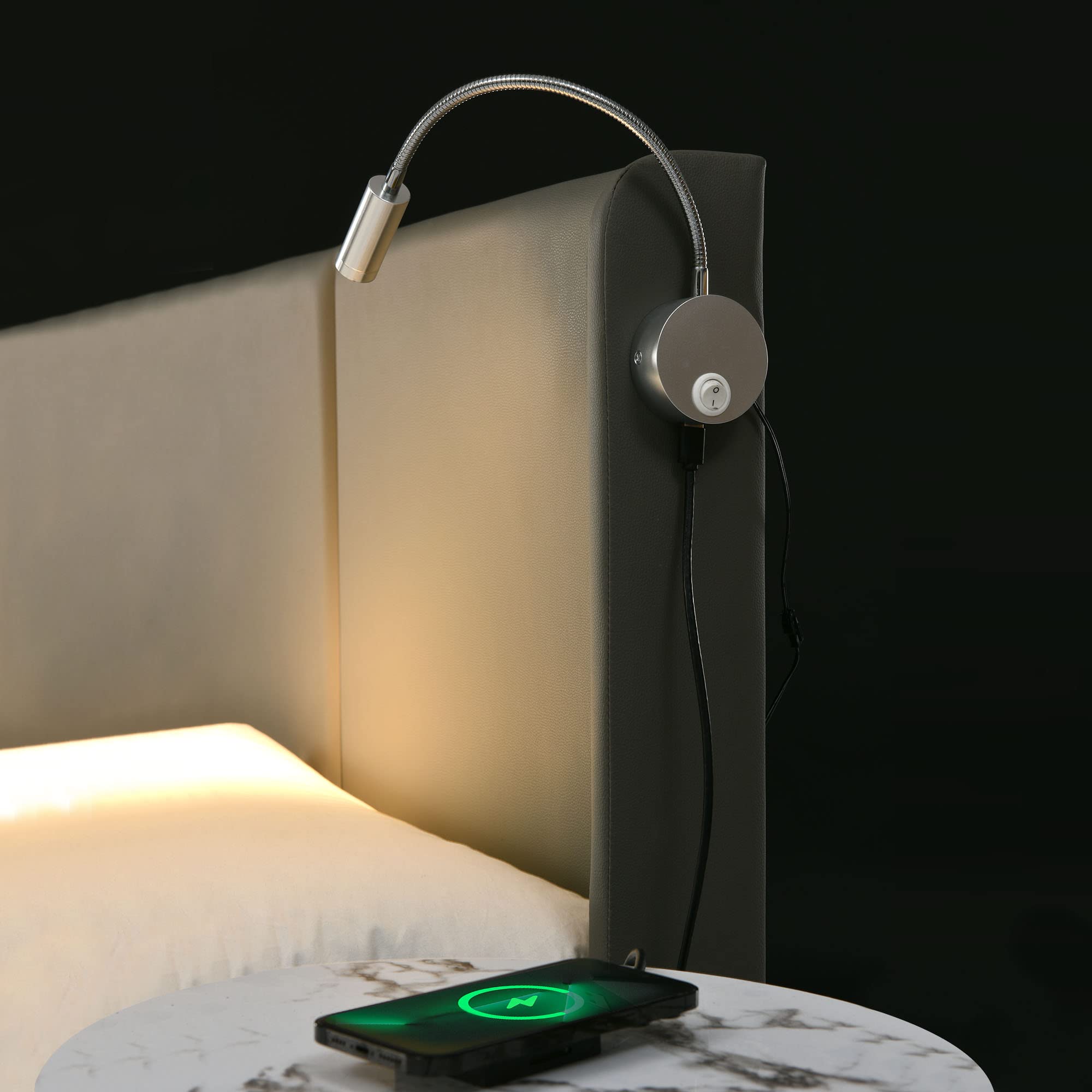 Letto imbottito idraulico testiera con funzione di ricarica USB luce lettura letti matrimoniale giroletto con rete a doghe letti contenitore box per adulti per ospiti grigio senza materasso 160x200